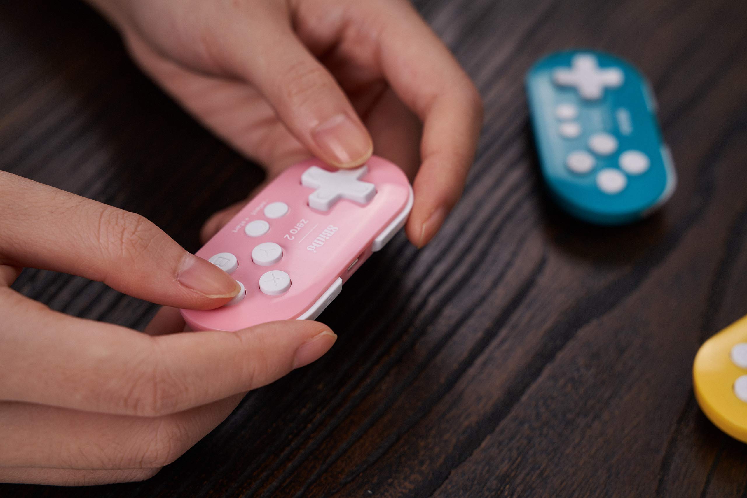 8Bitdo Zero 2 Mini Bluetooth Gamepad for Switch, Windows, Android, MacOS, Steam, Raspberry Pi (Pink) - Compact Controller for Gaming on the Go, Retro Gaming, and Multi-Platform Compatibility