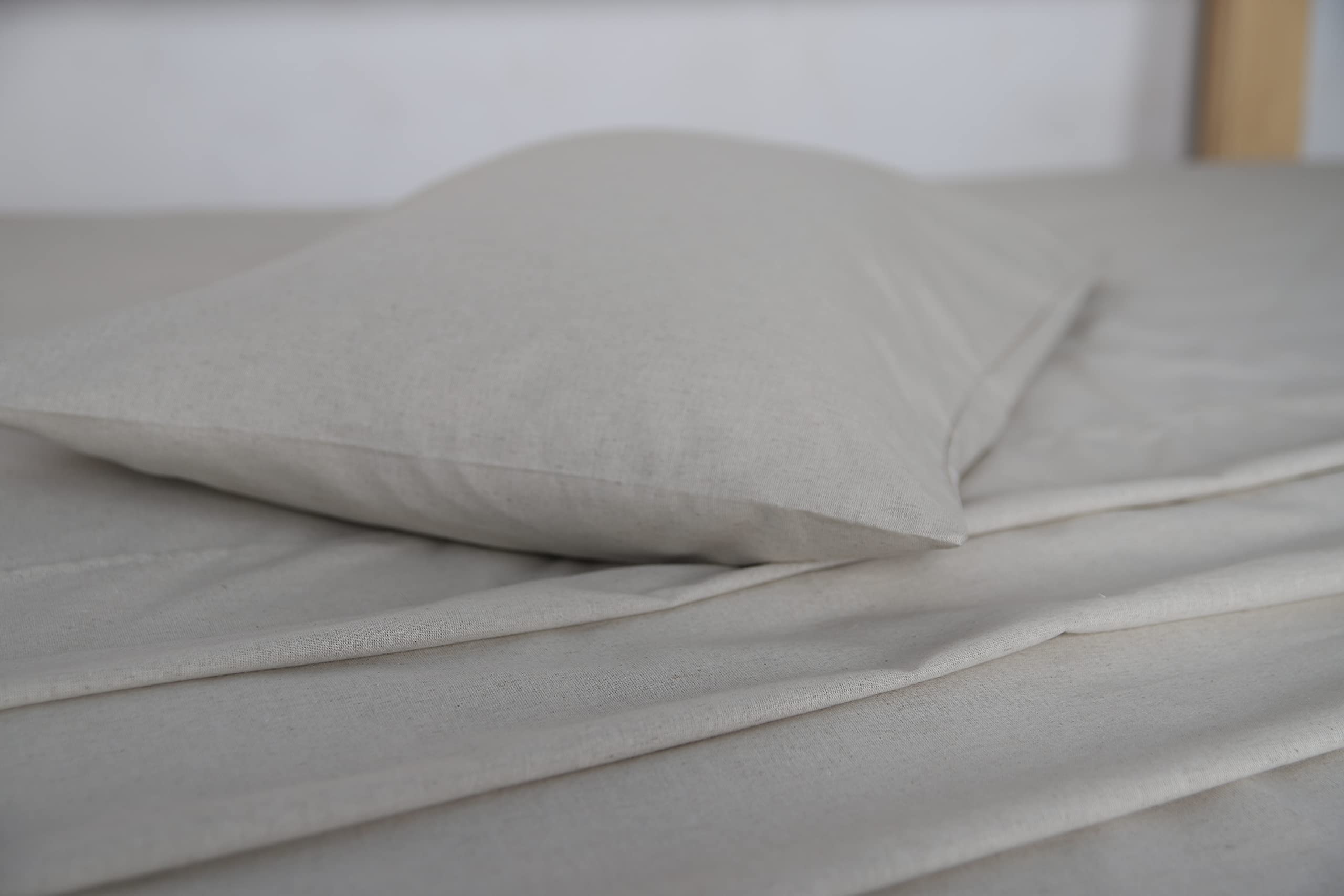 Premium European Linen Bedding Set - 100% Natural Flax 4-Piece Sheet Set with 2 Pillowcases, Fitted Sheet & Flat Sheet | Ultra Soft, Breathable & Hypoallergenic | Perfect for Twin Beds, Bisque Color | Ideal for Summer, Hot Sleepers & Eco-Friendly Homes