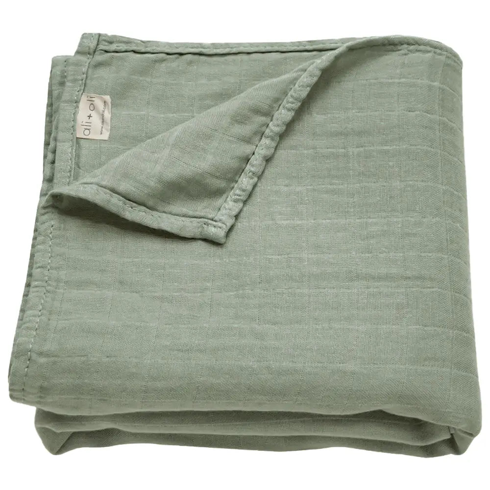 Ali & Oli Soft Organic Cotton Muslin Swaddle Blanket for Babies - Breathable & Lightweight Baby Swaddling Wrap for Newborns, Infants - Perfect for Nursery, Bedtime & On-the-Go Comfort