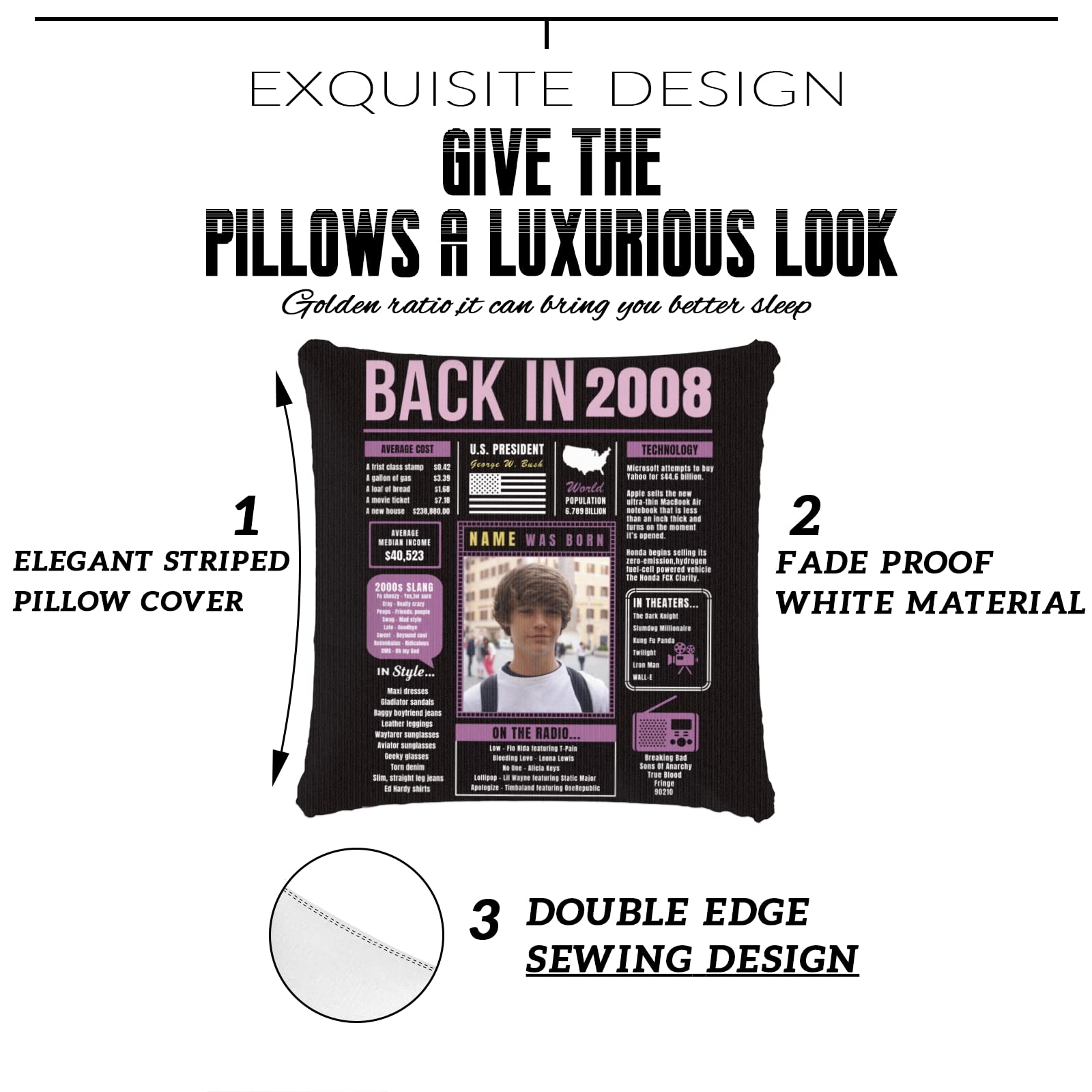 16th & 67th Birthday Throw Pillow - Purple Custom Sofa Cushion Cover | Super Soft Birthday Party Decor for Girls, Boys, Women & Men | Perfect for Birthday Gifts, Home Decor & Celebration Parties