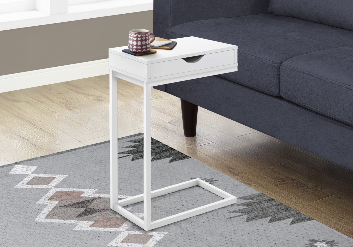 Modern White Astra Side Table - Stylish End Table for Living Room, Bedroom & Office - Small Accent Table with Sleek Design for Home Decor