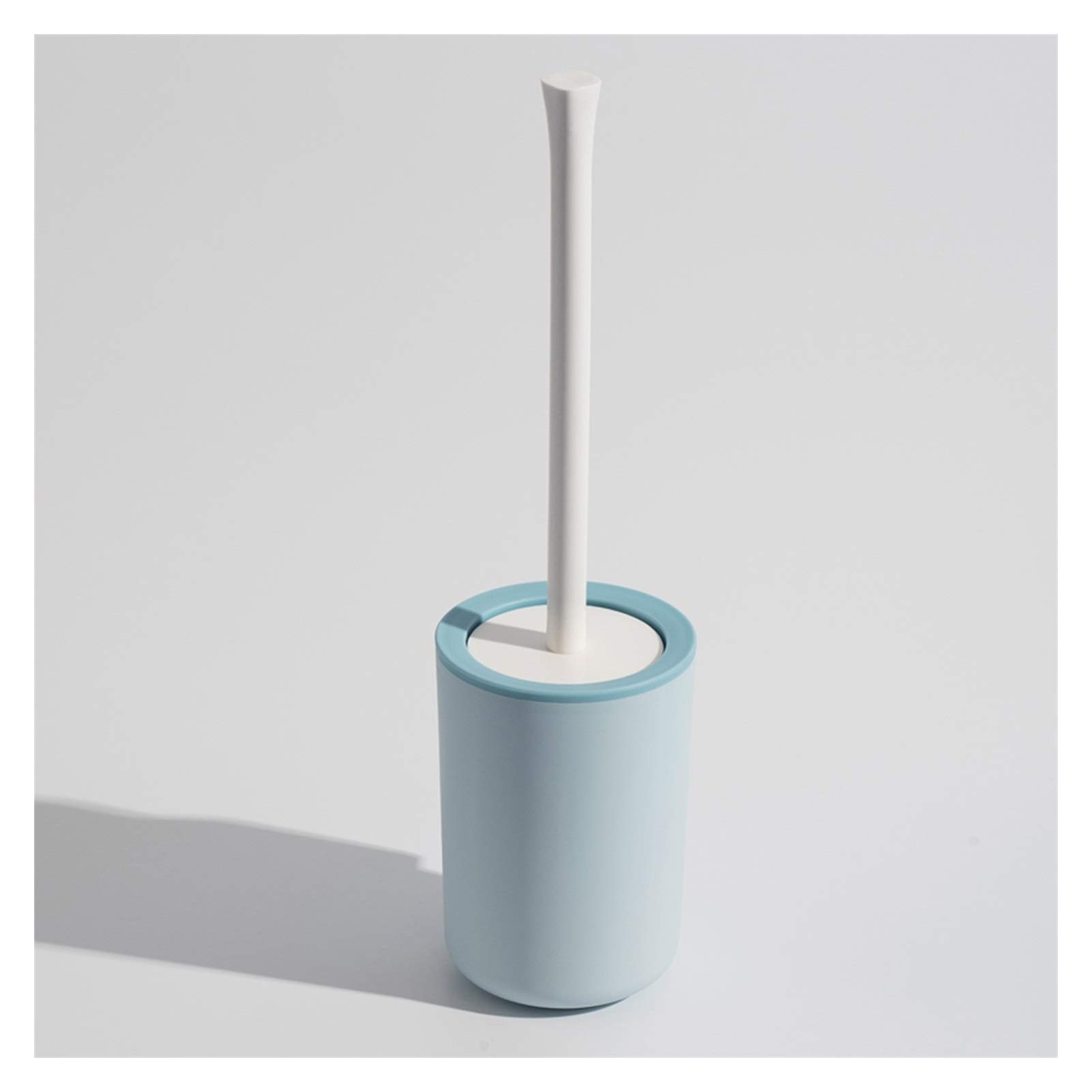Silicone Toilet Brush with Base & Drain Hole - Non-Scratch Cleaning Brush Head with Grooves (Gray/Blue/Pink) - Bathroom Cleaning Tool for Easy Toilet Maintenance & Hygiene - Perfect for Home, Apartment & RV Use