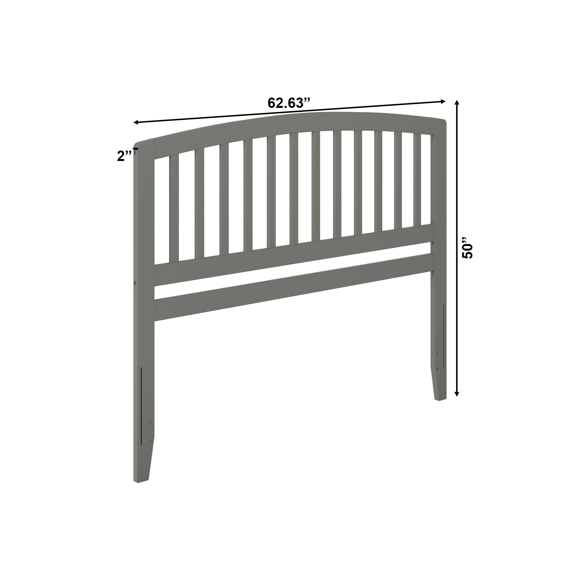 AFI Richmond Grey Queen Size Headboard with USB Charging Ports - Modern Bedroom Furniture for Master Bedroom & Guest Room Decor