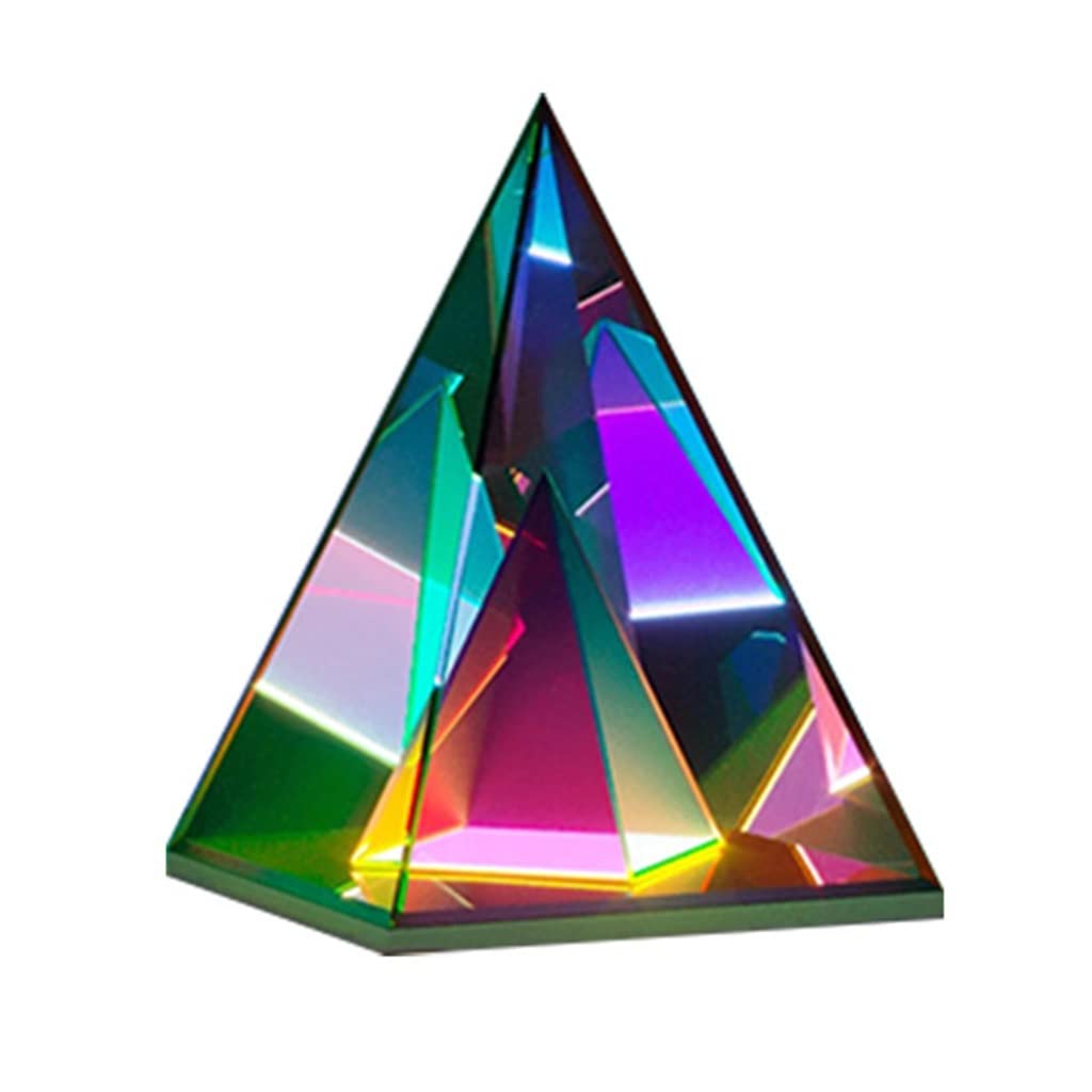 Crystal Pyramid LED Table Lamp - Colorful Acrylic USB-Powered Night Light for Bedroom, Living Room & Party Decor - 9.45 Inch Modern Atmosphere Lighting for Meditation, Gift Giving & Home Decoration
