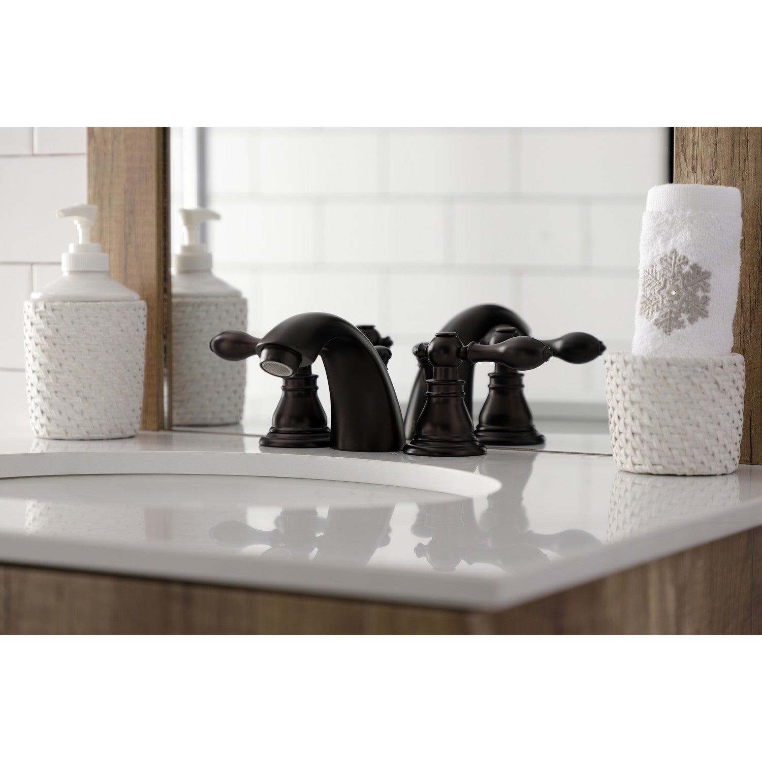 American Classic KB955ACL Oil Rubbed Bronze 3-Hole Mini Widespread Bathroom Faucet with Pop-Up Drain - Perfect for Small Bathroom Sinks & Powder Rooms