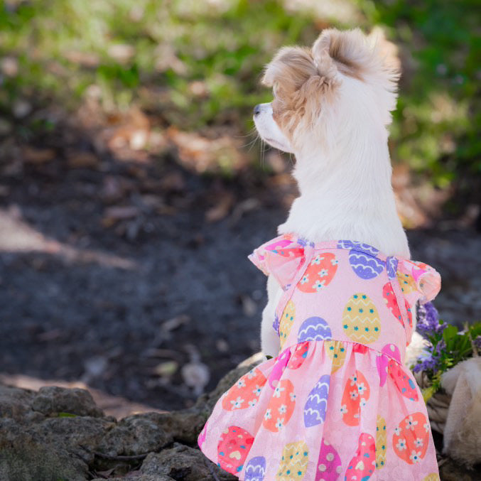Easter Egg Pink Dress for Women - Floral Spring Party Dress - Perfect for Easter, Spring Celebrations & Special Occasions