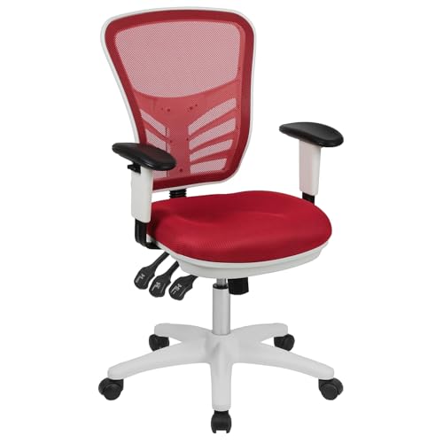 Red Mesh/White Frame