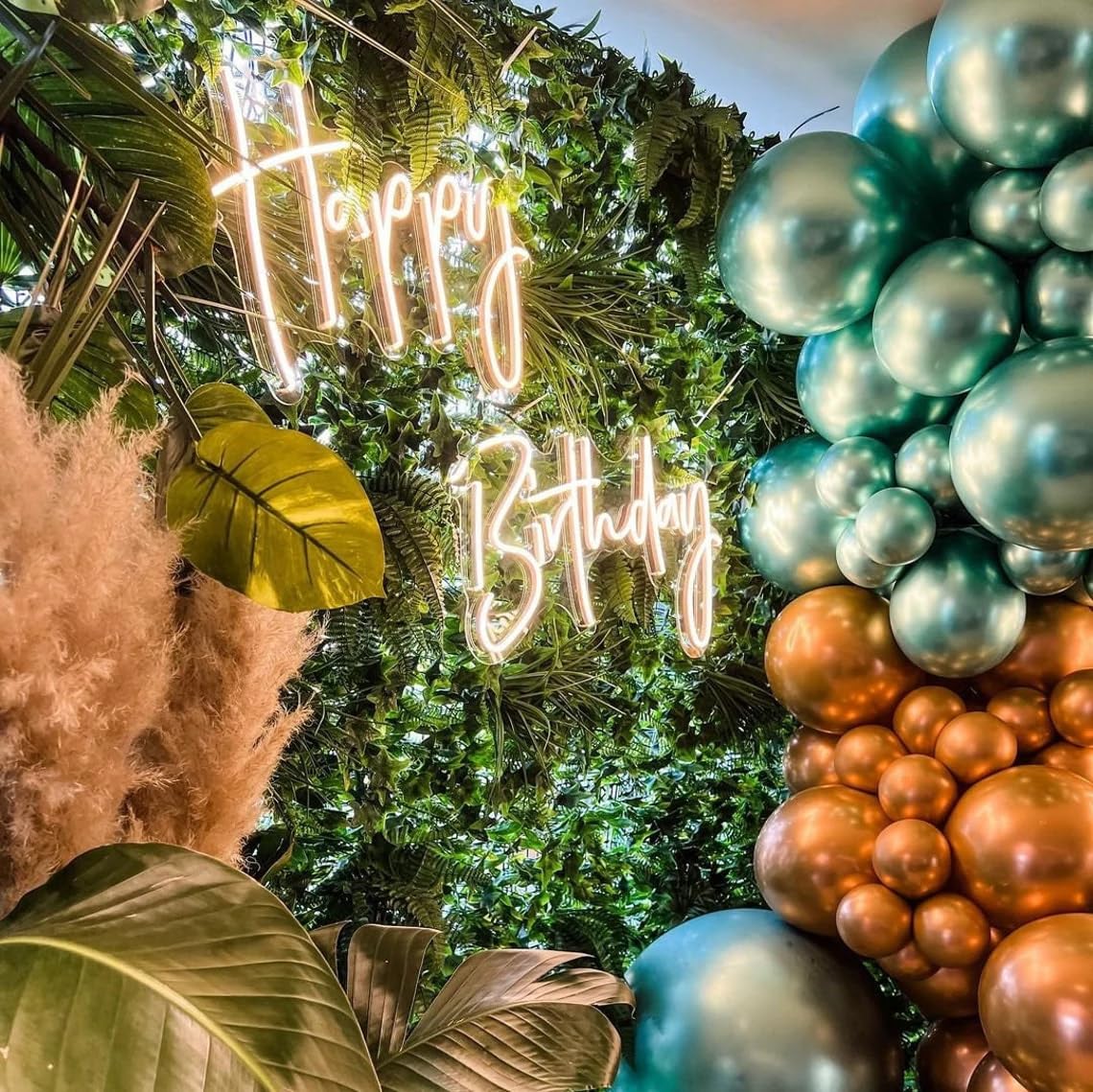 Happy Birthday Neon Signs - Large LED Light Up Sign for Party Decorations, Dimmable Switch (Warm White-2 Line) | Perfect for Birthday Backdrops, Home Decor & Event Lighting