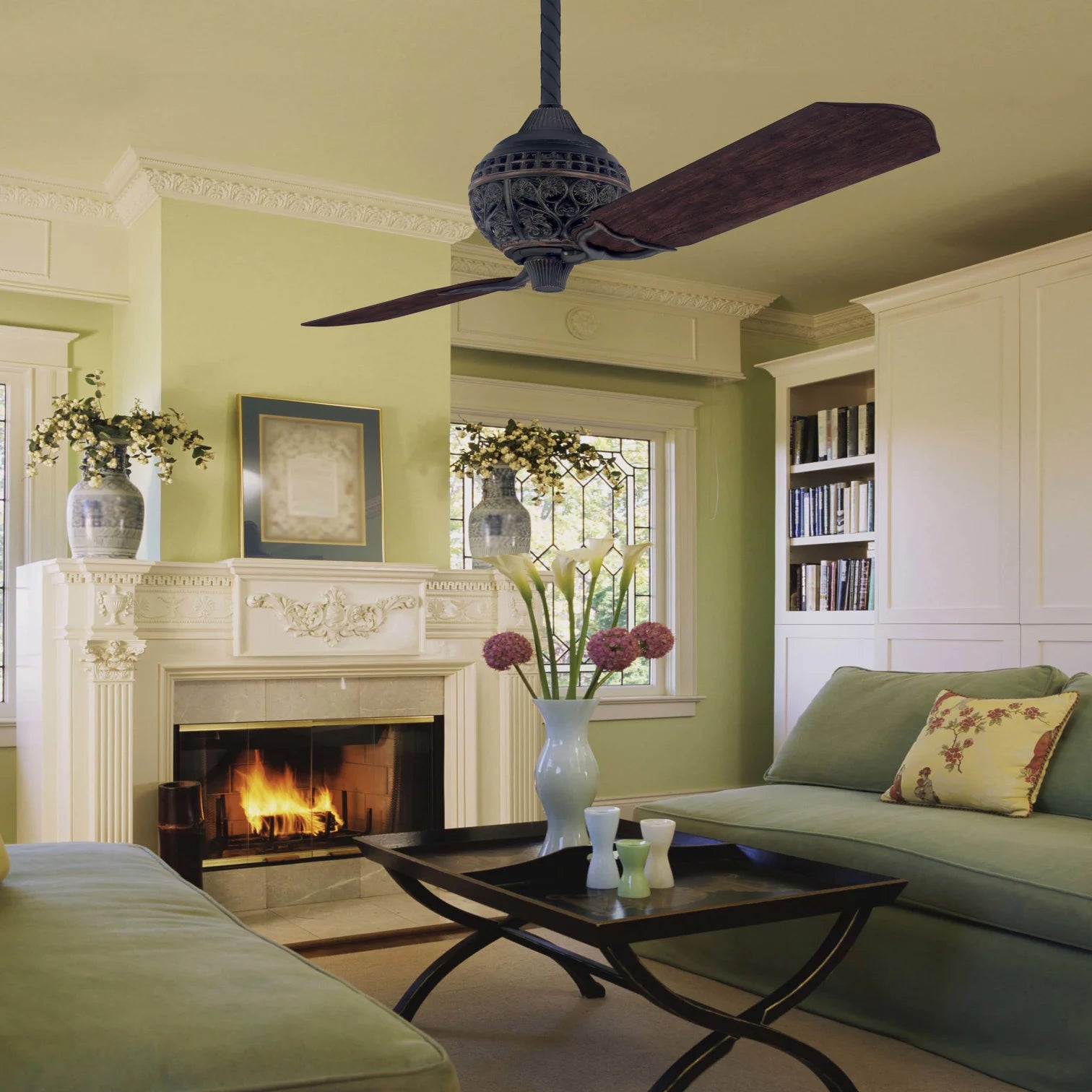 Hunter 60 Inch 1886 Limited Edition Ceiling Fan - Midas Black/Distressed Dark Cherry Basswood Blades - Vintage Industrial Style for Living Room, Bedroom & Outdoor Spaces