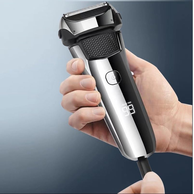 Best Electric Razors for Men - Rechargeable Wet & Dry Shaver with LCD Display, 3-Blade Beard Trimmer & Bald Head Shaver - Perfect for Travel, Home & Gym Use
