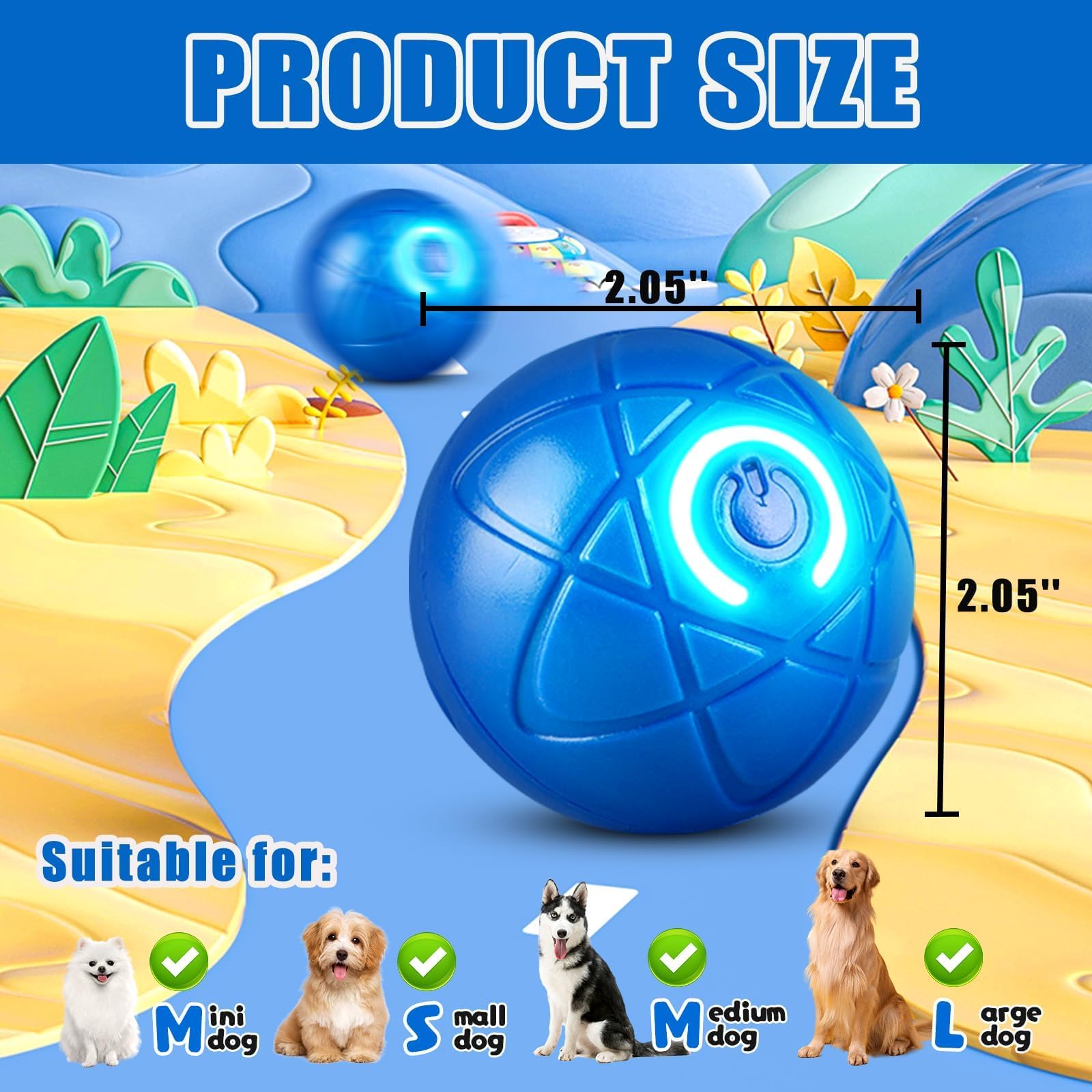 2PCS Vibrating Dog Ball Toy - Blue & Orange Automatic Moving Shaky Ball for Dogs - Interactive Pet Toy for Indoor & Outdoor Play, Training & Exercise