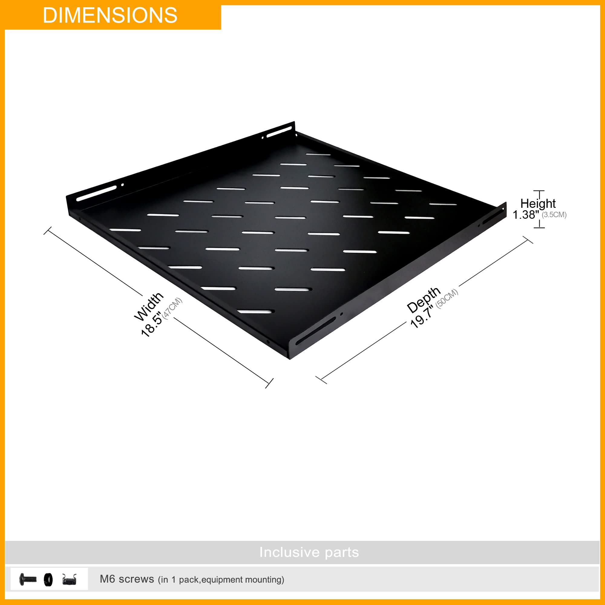 RIVECO 1U Vented Steel Cantilever Tray for 19