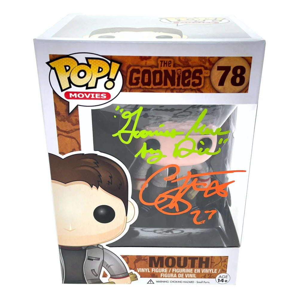 Corey Feldman Autographed Never Die Funko Pop The Goonies Mouth 78 JSA COA - Limited Edition Collectible for Movie Fans & Pop Culture Enthusiasts - Perfect for Display in Home Theater, Office, or Comic Book Collection