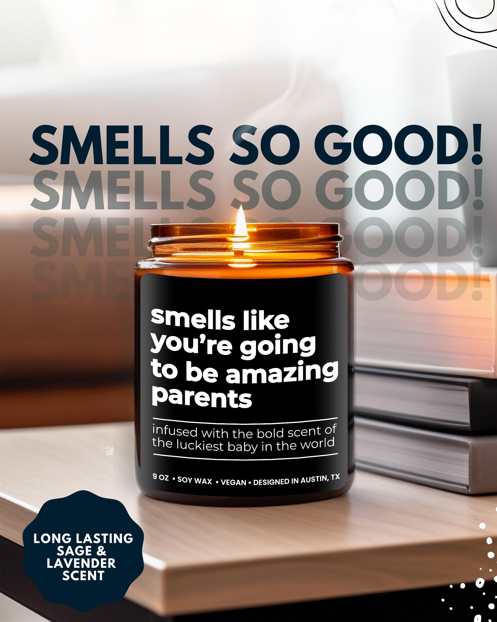 Unique New Parents Candle - Thoughtful Gender Reveal Gift for Mom & Dad, Perfect for Mother's Day & Father's Day - Ideal for Baby Showers, Nurseries & New Parent Celebrations