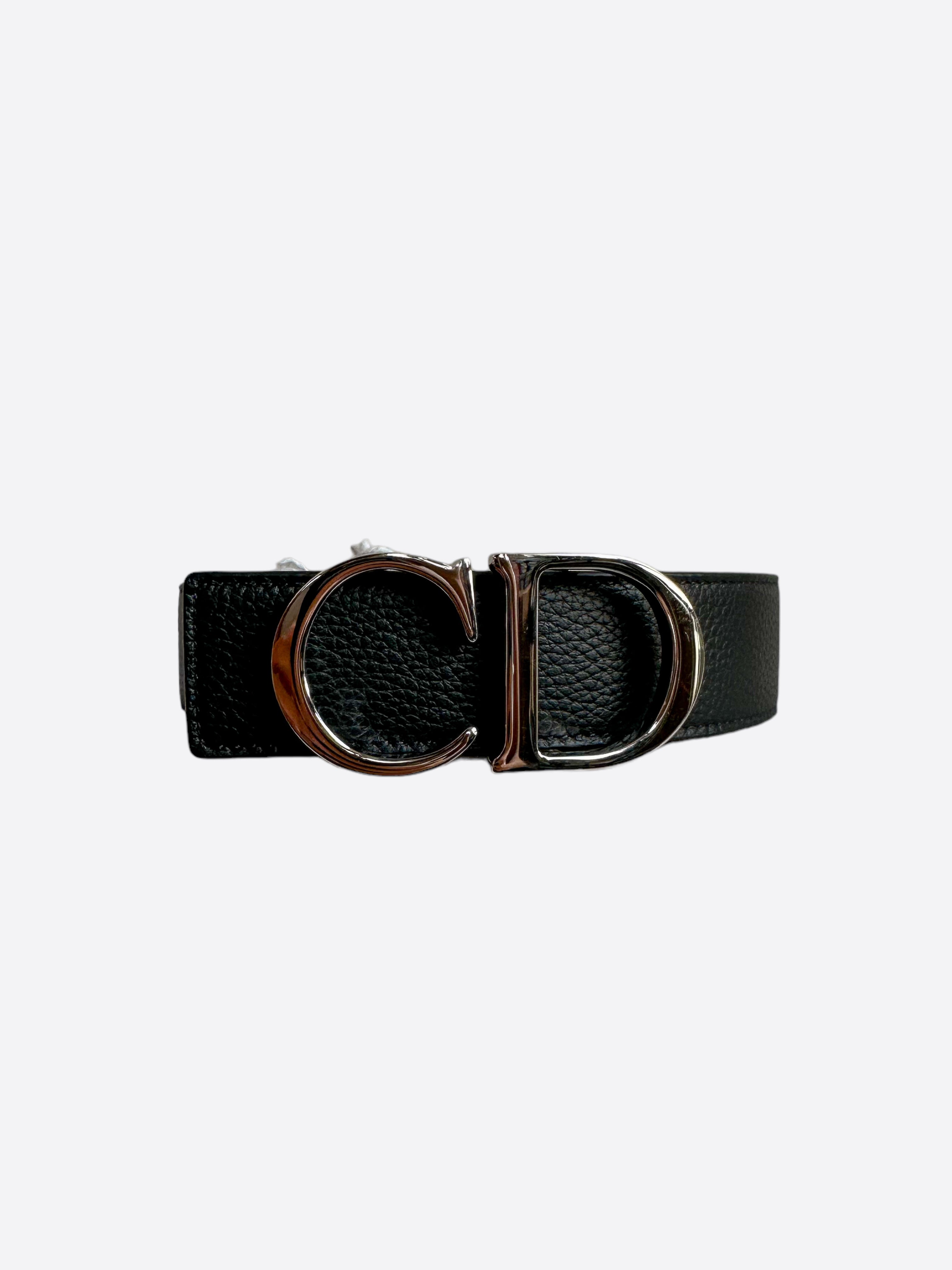 Dior Reversible Belt with Silver CD Buckle in Black & Navy - Luxury Designer Belt for Men & Women | Perfect for Casual, Office & Formal Outfits