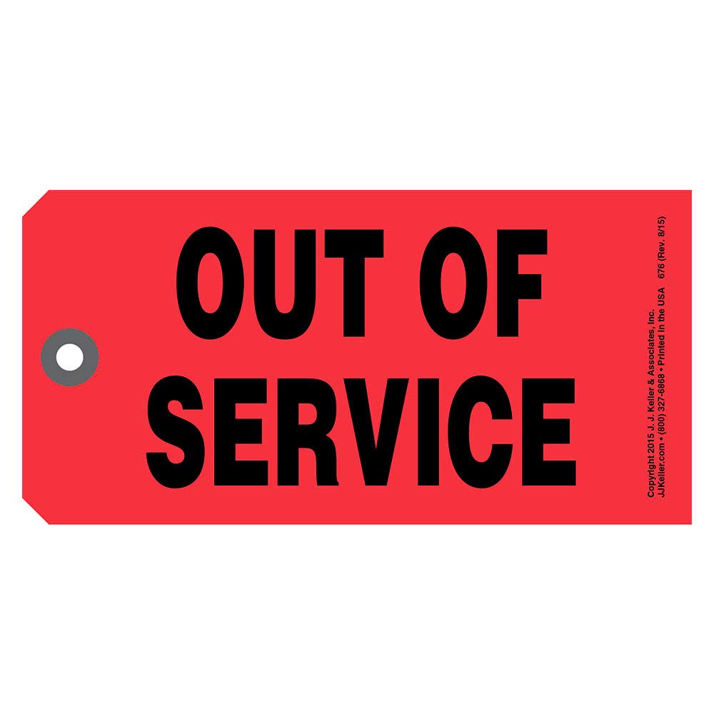 50-Pack Out of Service Tags - 6.25