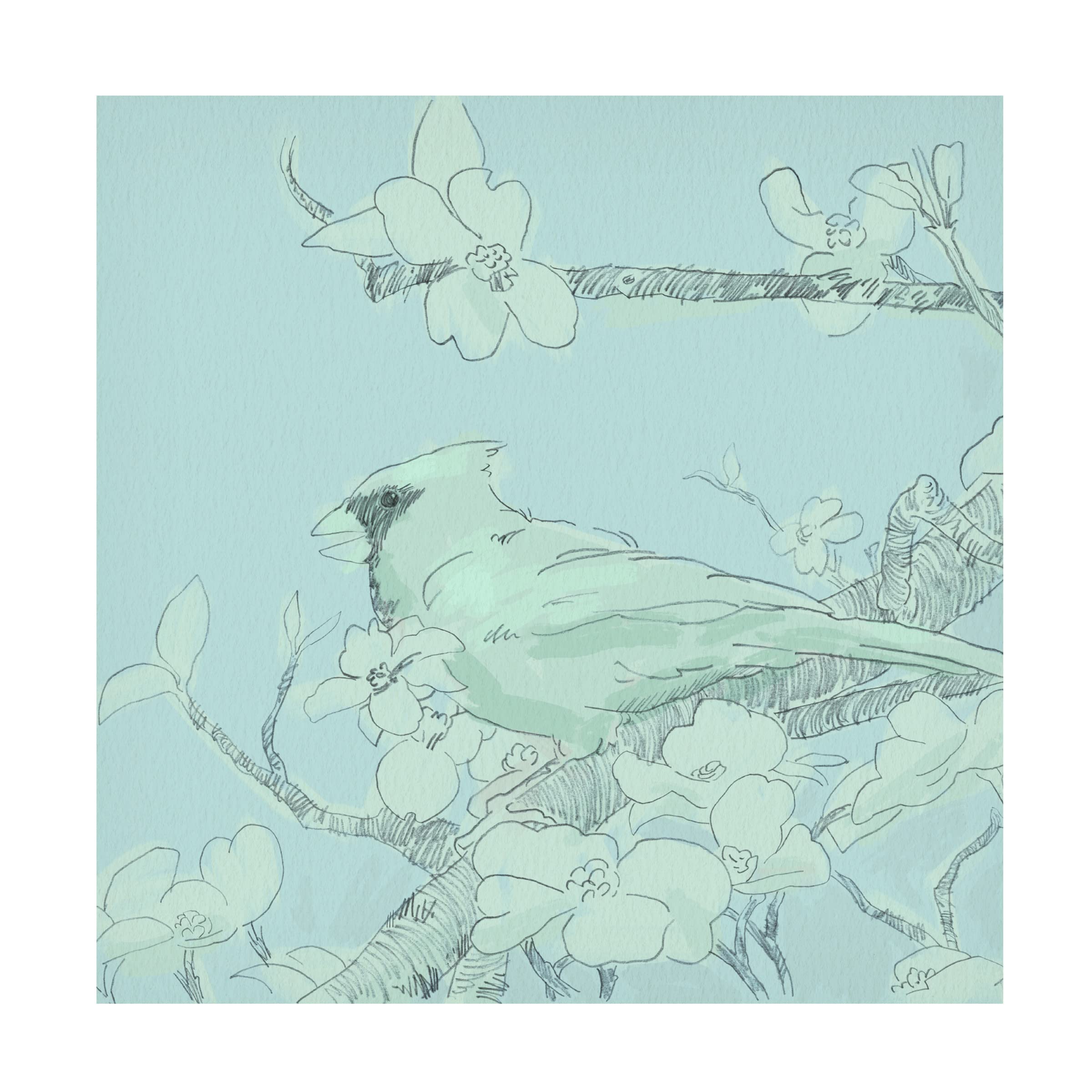Jacob Green 'Backyard Bird Sketch II' Canvas Wall Art - Handmade Nature Inspired Painting for Home & Office Decor | Perfect Gift for Bird Lovers & Art Collectors