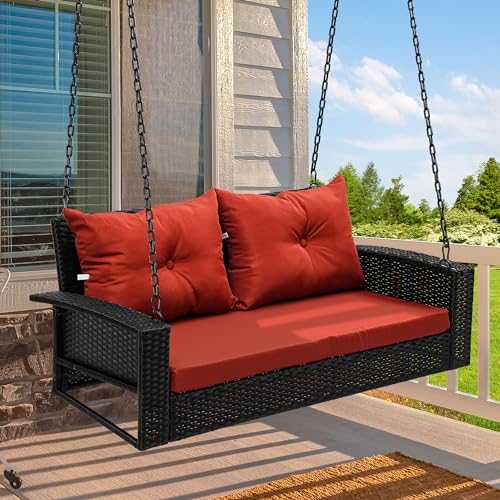 Black Rettan Red Cushion
