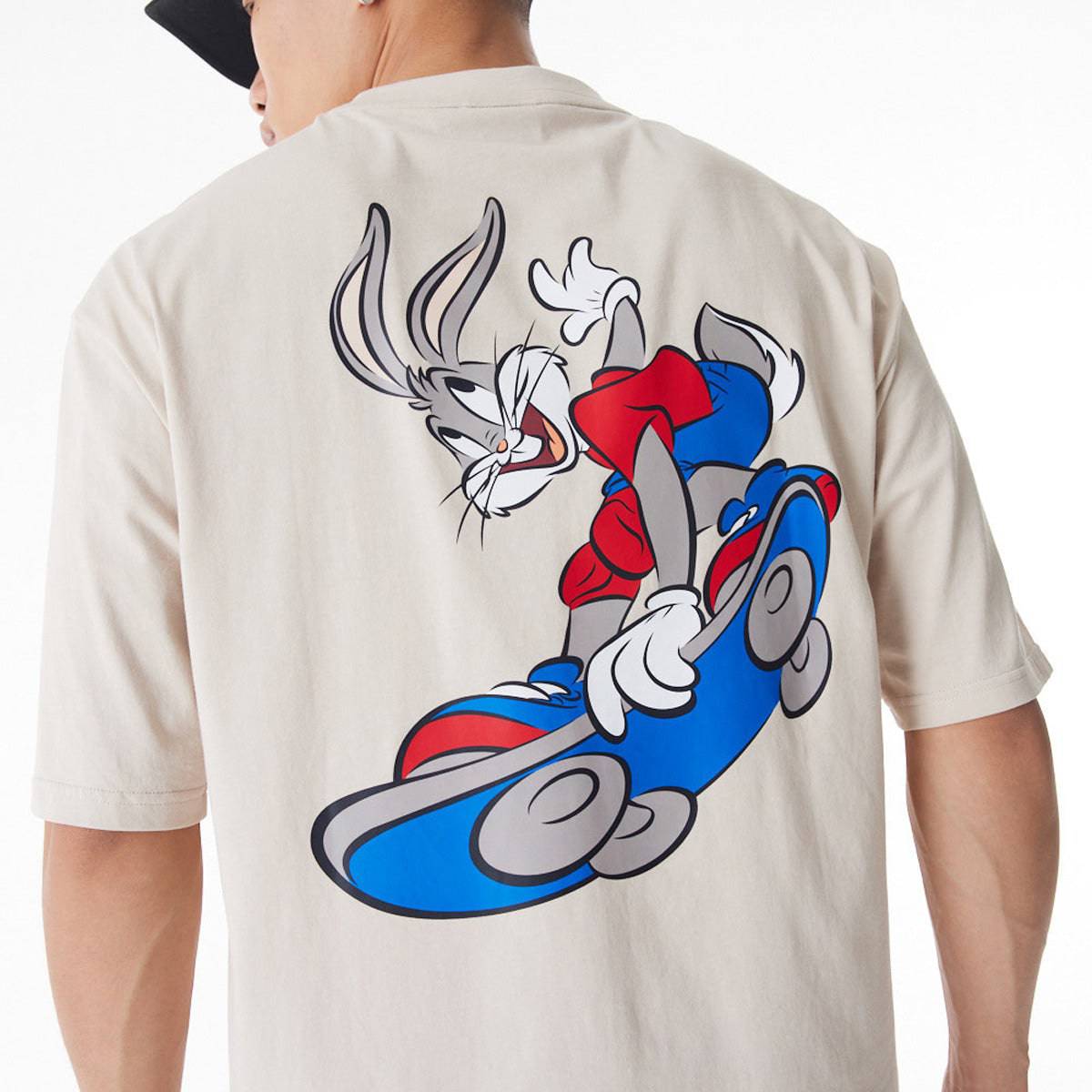 Looney Tunes Bugs Bunny Oversized Graphic T-Shirt | New Era Stone Wash Cotton Tee | Casual Streetwear & Cartoon Fan Gift