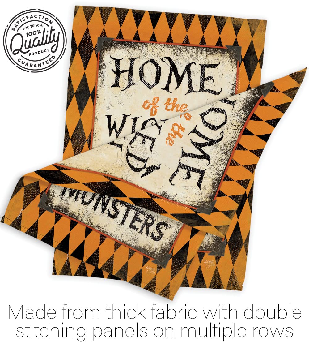 Breeze Decor H112059 Wicked Home Decorative Vertical House Flag 28x40 Inches - Large Outdoor Garden, Porch & Wall Decor for Halloween, Fall Season