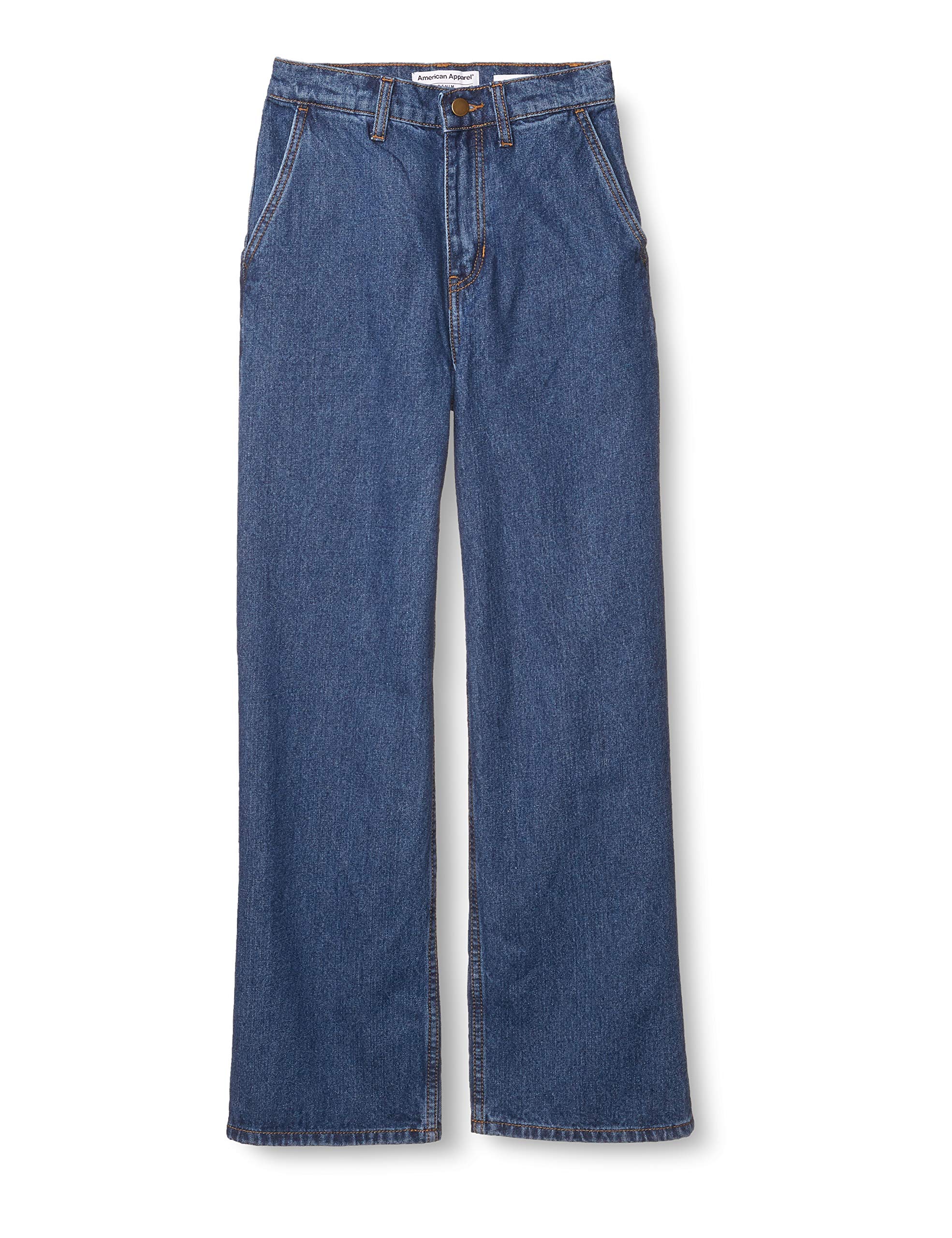 American Apparel Women's High Waisted Wide Leg Crop Jeans - Comfortable Stretch Denim Pants for Casual Wear, Street Style & Summer Outfits