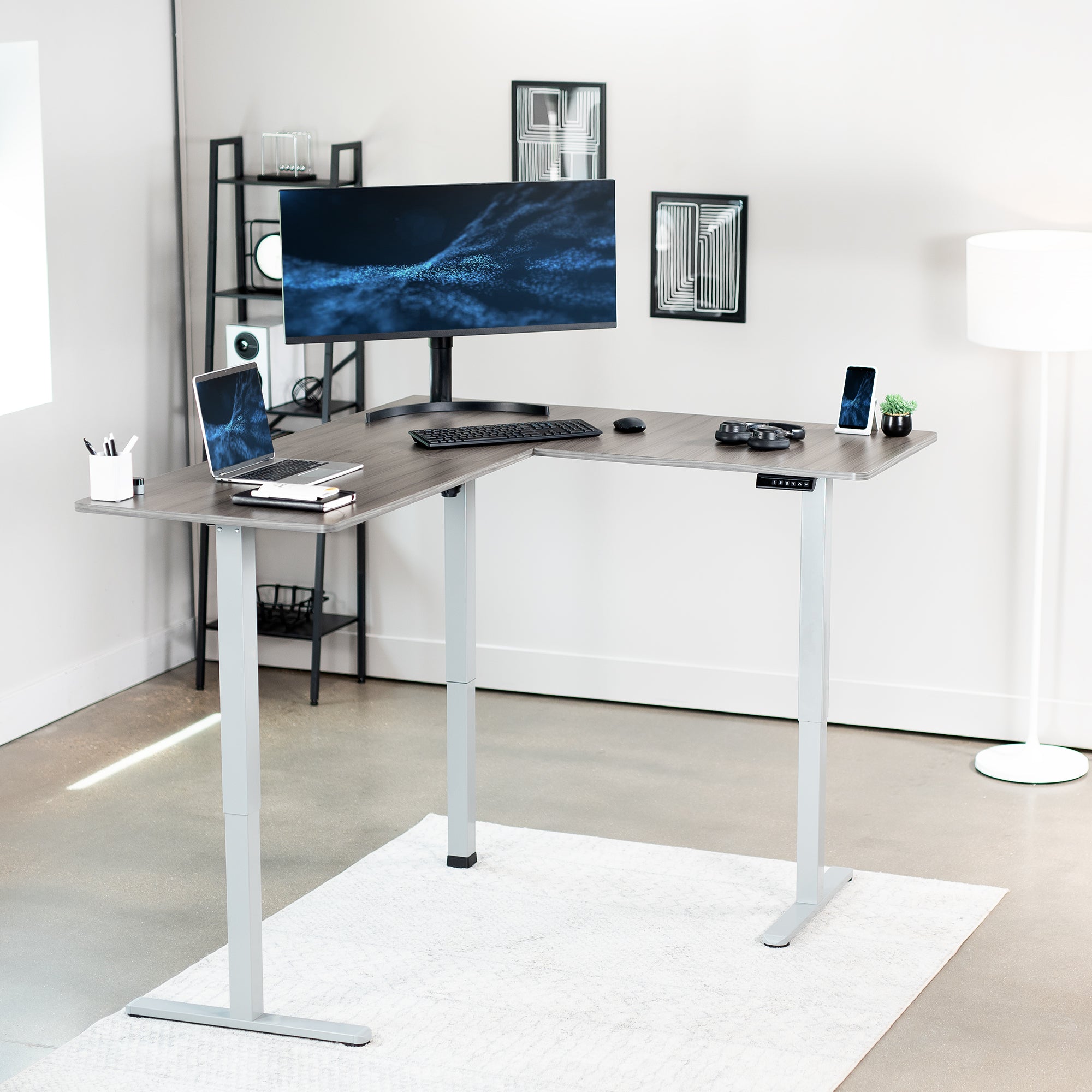 E3 Series Corner Electric Standing Desk - Adjustable Height Home Office Desk for Work & Study | Perfect for Small Spaces & Ergonomic Workspaces