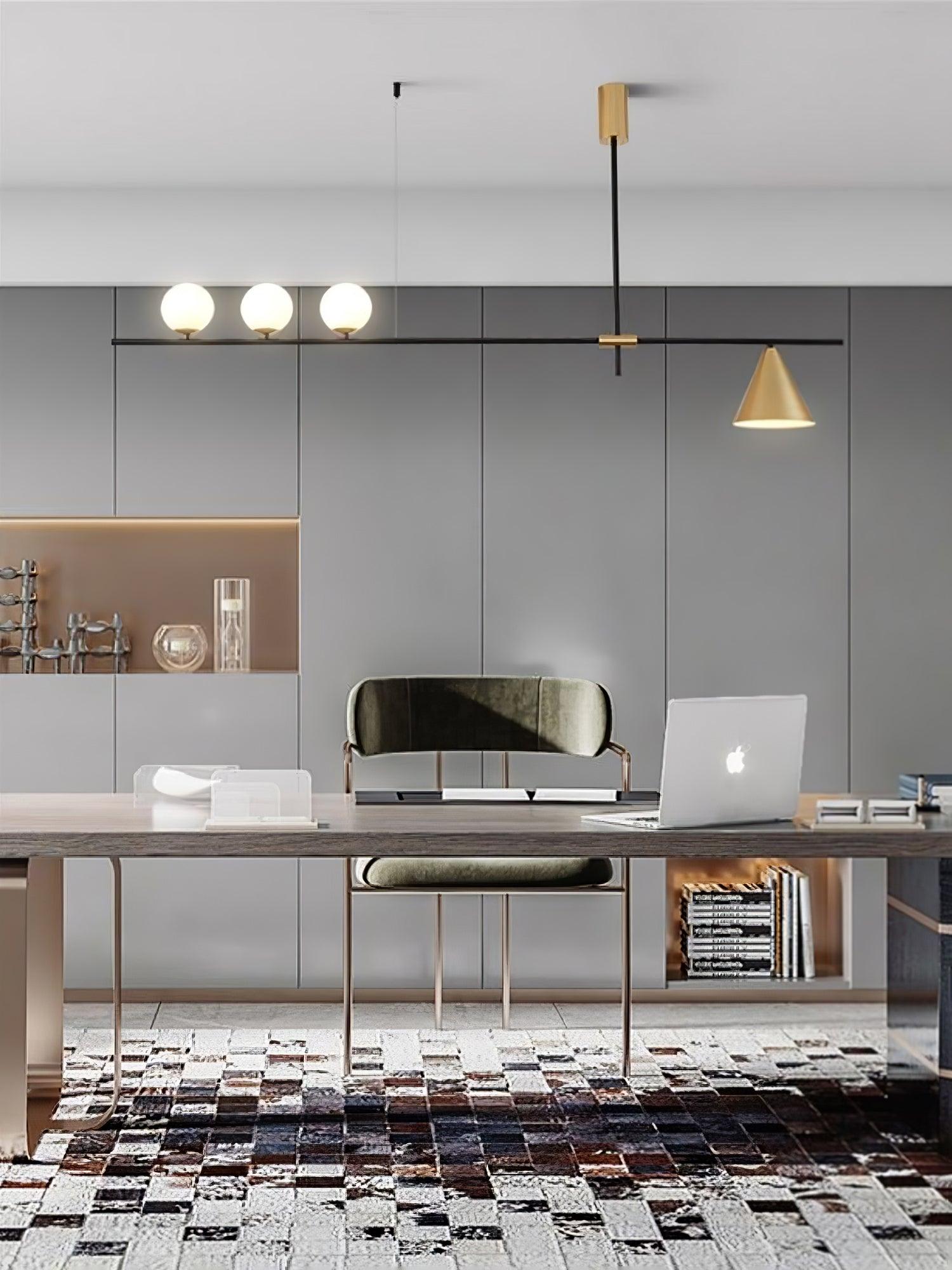 Eclipse Linear Suspension Light - Modern LED Pendant Lighting Fixture for Kitchen Island, Dining Room & Office | Dimmable Contemporary Hanging Light