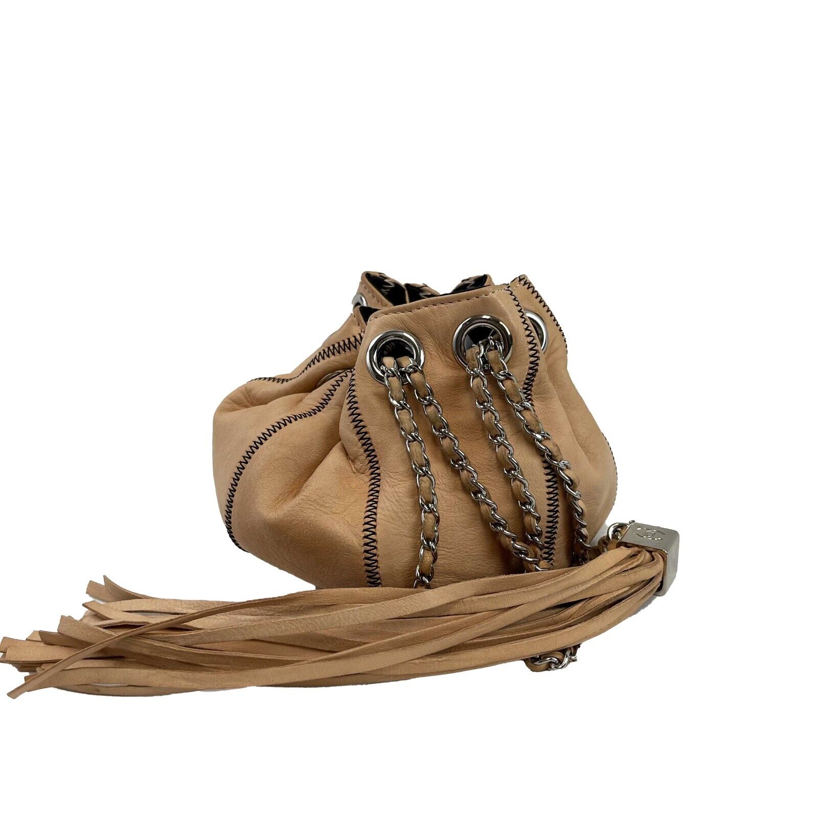 Chanel Reversible Mini Sac Cordon Peach Leather Crossbody Bag for Women | Luxury Designer Handbag for Date Night, Parties & Everyday Use