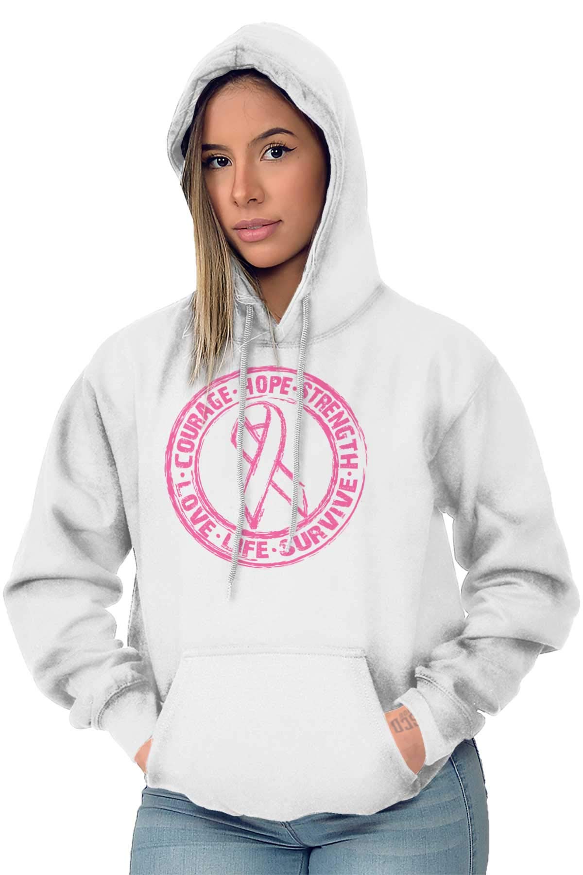 Courage Strength Love Life Support Hoodie Sweatshirt for Women - Comfortable Pullover Sweater for Everyday Wear & Motivational Gifts