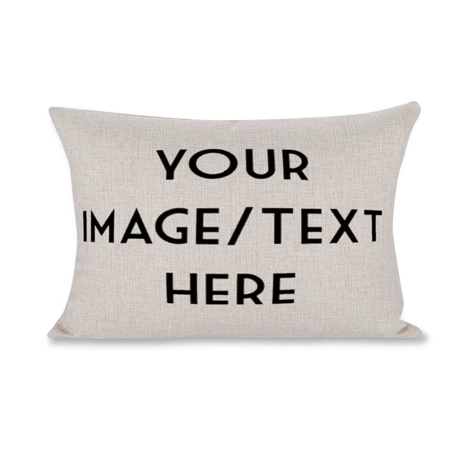 Custom Personalized Decorative Throw Pillow Cover - Rectangle Cotton Linen Cushion Case for Sofa, Couch & Car Decor - Unique Home & Vehicle Accessories for Living Room, Bedroom & Travel Comfort