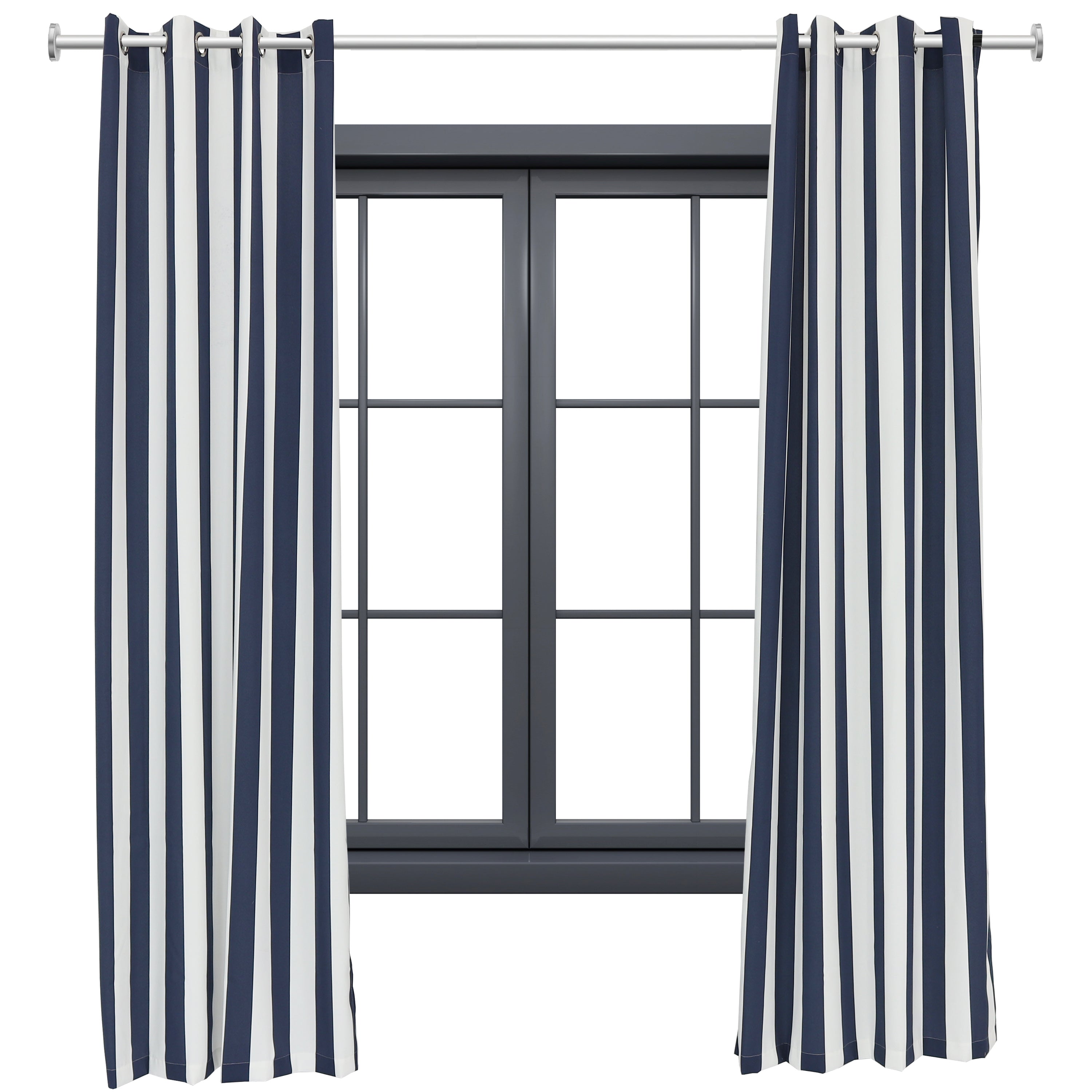 Sunnydaze Designer Eyelet Outdoor Curtain Panels 52 x 108 Inches - Waterproof Sun Shade Curtains for Patio, Deck, Porch & Backyard Privacy Protection