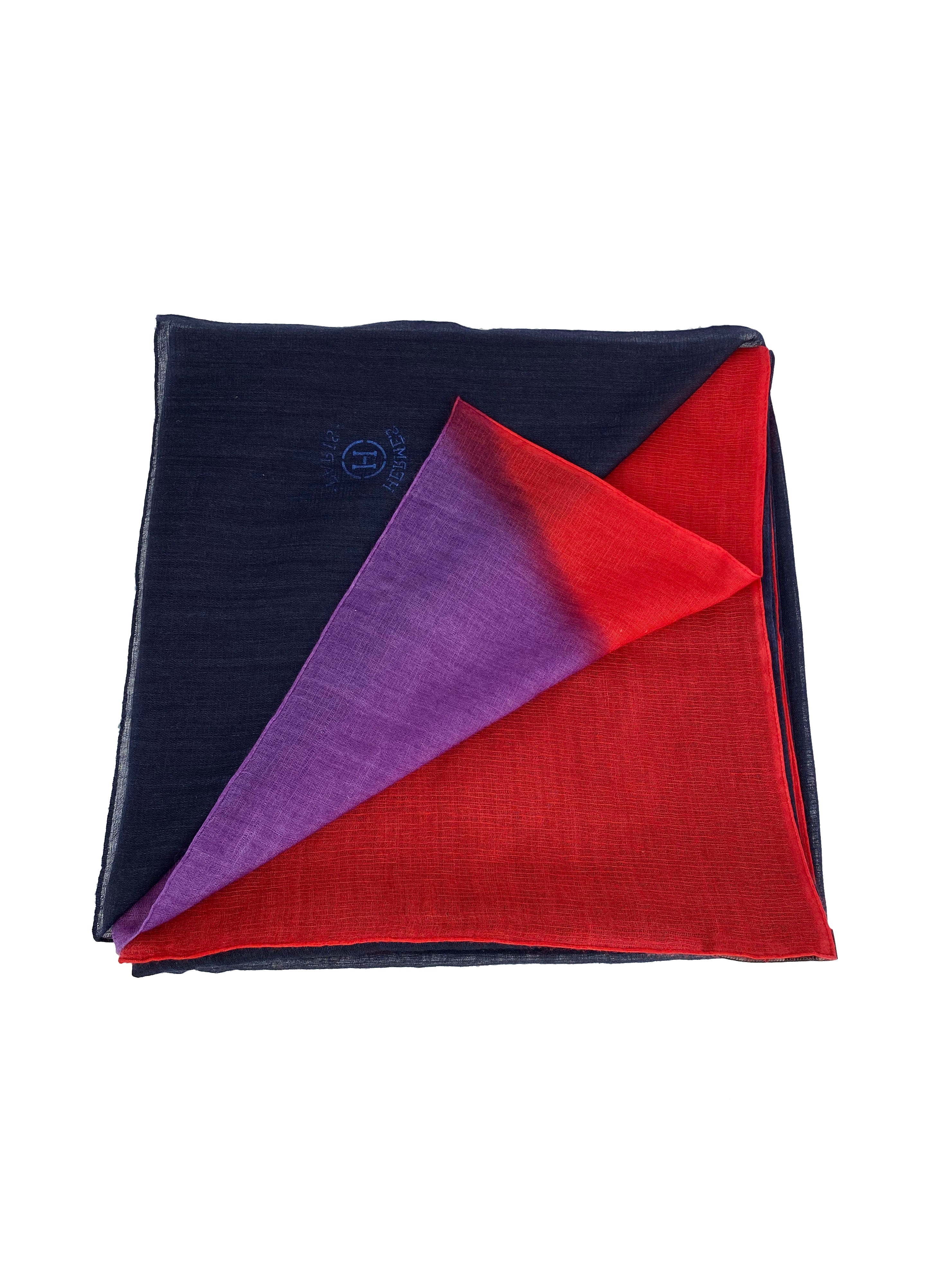 Hermes GM Ring Shawl Scarf - Black, Red & Purple Luxury Cashmere Wrap for Women | Perfect for Evening Events, Weddings & Gift Giving