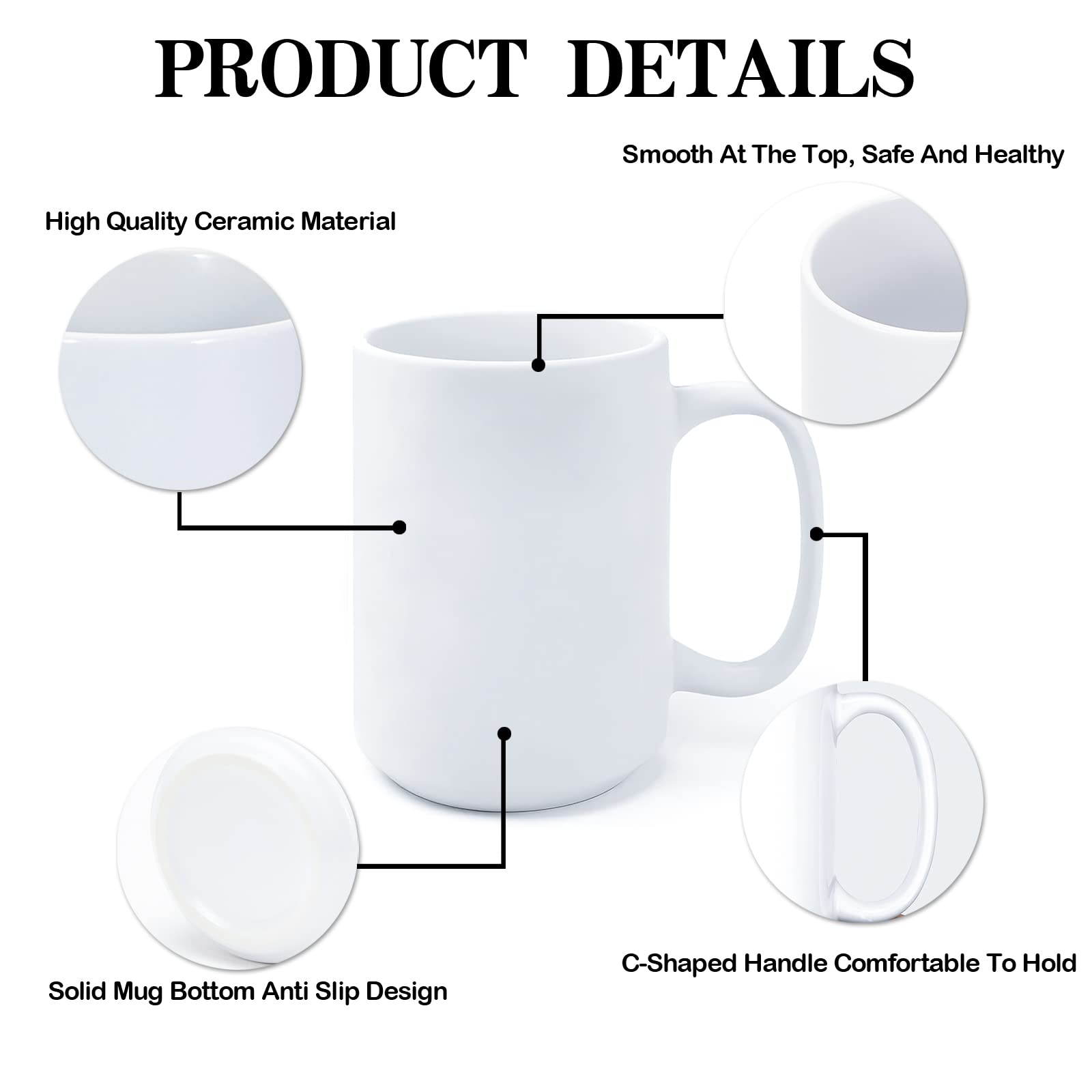 White Coffee Mug 15oz - Funny Wine Quote for Home & Office Gifts
