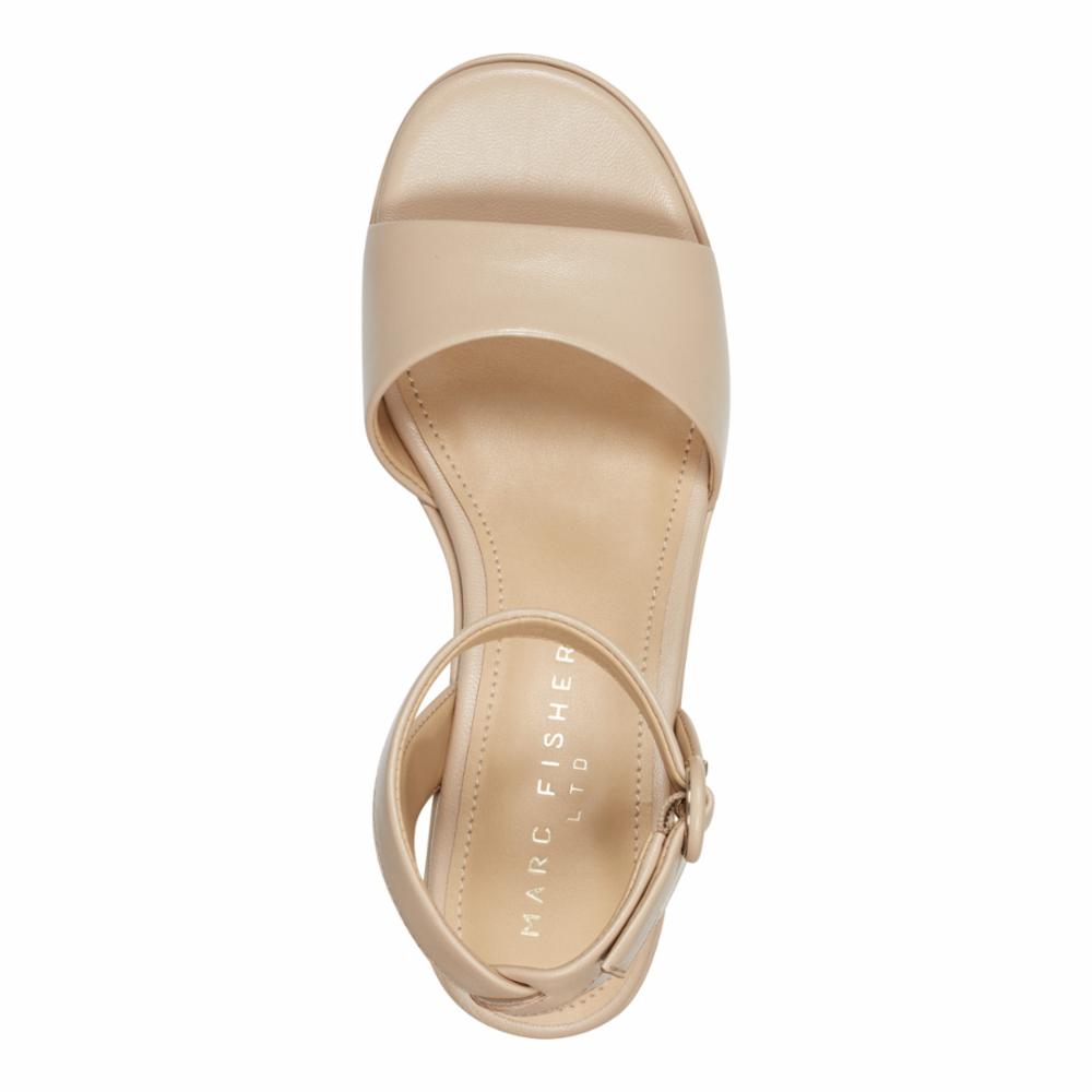 Marc Fisher Ltd Women's Razza Nude M Pump Heels - Comfortable Nude Pumps for Women, Office Work, Wedding & Evening Events