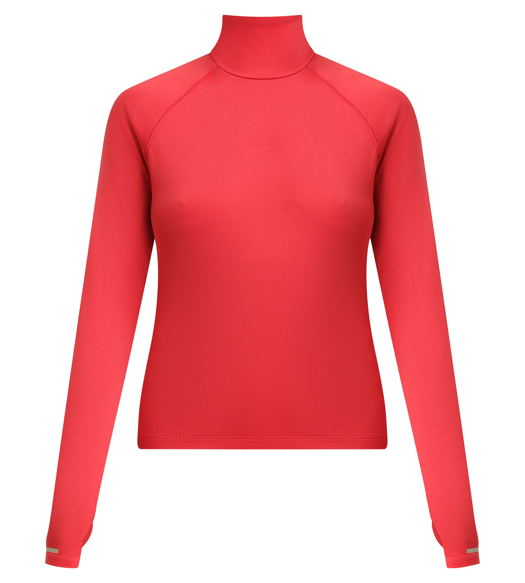 Women's High Neck Sports Top - Breathable Microfiber Workout Shirt in Red | Perfect for Yoga, Running & Gym