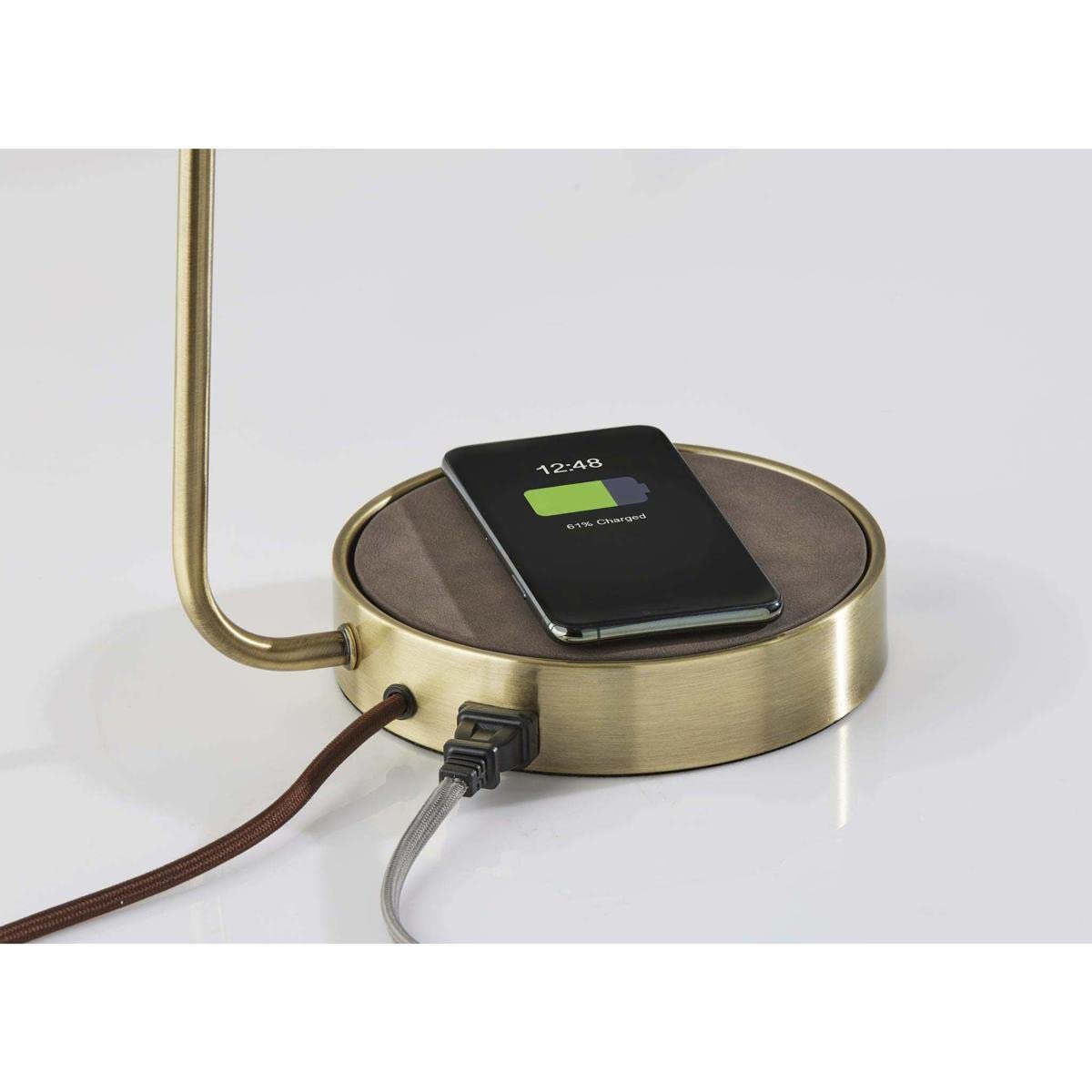ADESSO Brooks AdessoCharge Wireless Charging Desk Lamp - LED Touch Control Night Light with USB Port for Bedroom, Office & Study Room - Perfect for Reading, Working & Phone Charging