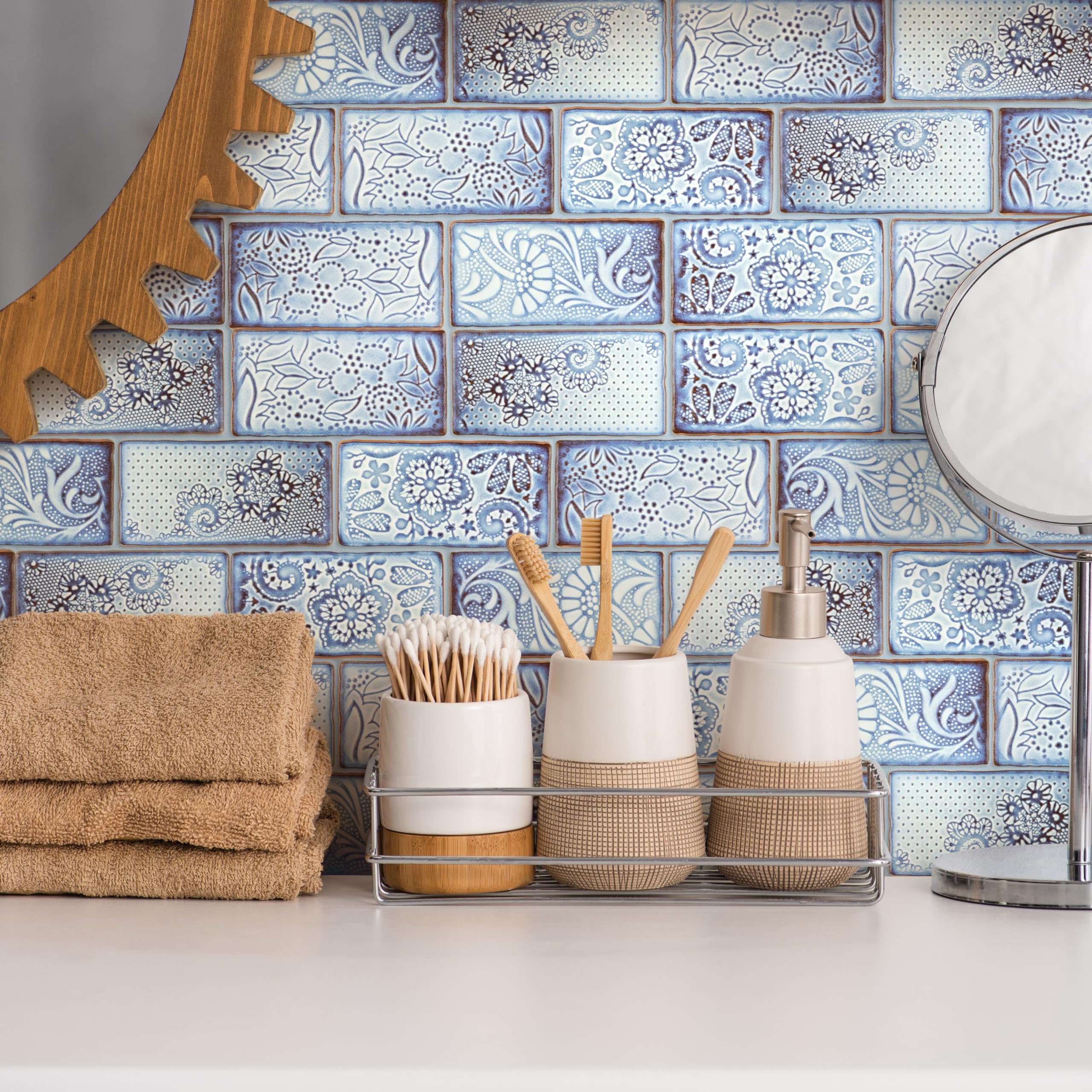 Merola Tile Antic Feelings Via Lactea 3x6 Inch Ceramic Wall Tile - Perfect for Bathroom Backsplash, Kitchen Accent Wall & Shower Renovation
