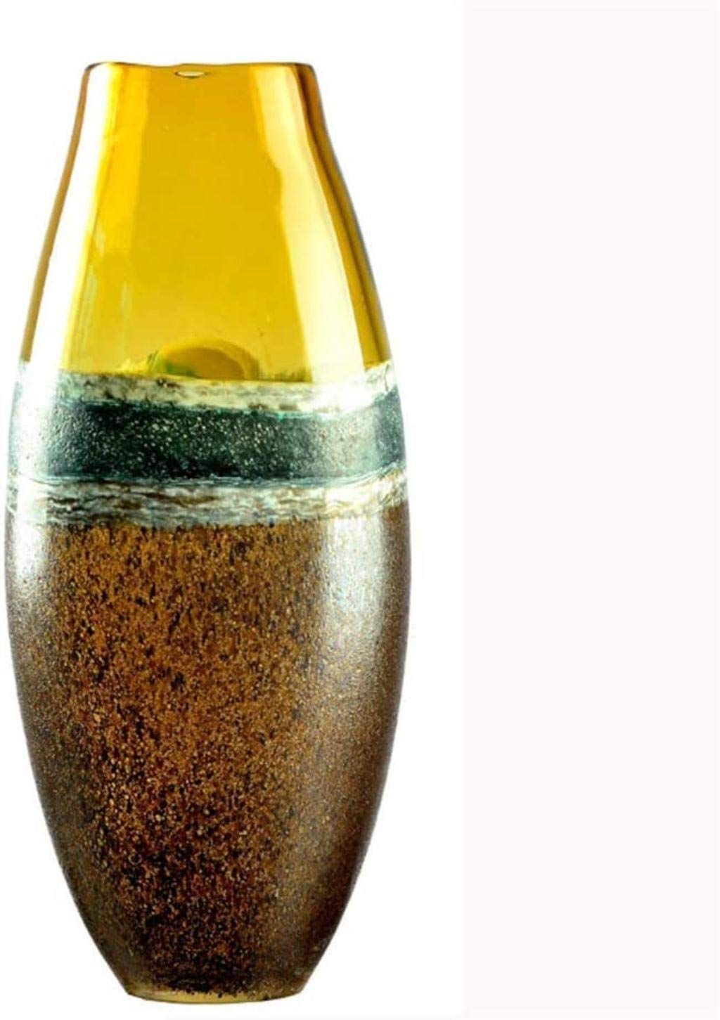 Modern Transparent Glass Sculpture Vase - 31.5cm Tall Minimalist Home Decor, Flower Centerpiece for Living Room, Wedding & Office Decoration | Creative Glass Craft Ornament