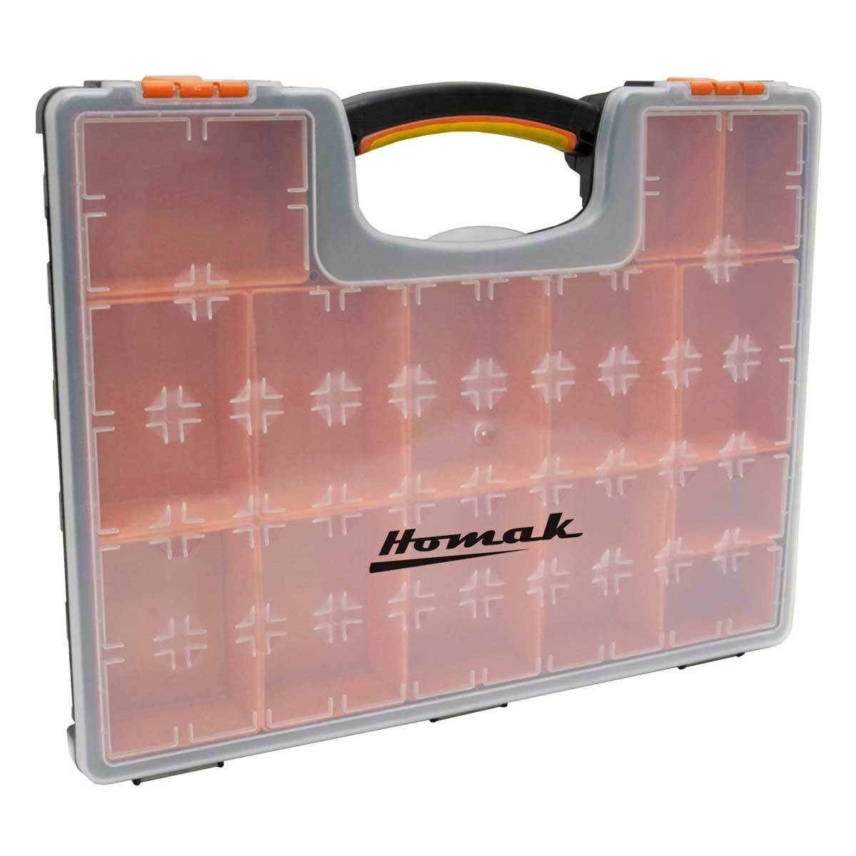 Homak Plastic Organizer with 22 Removable Bins - Storage Solution for Tools, Crafts & Home Organization | Garage, Workshop & Office Use
