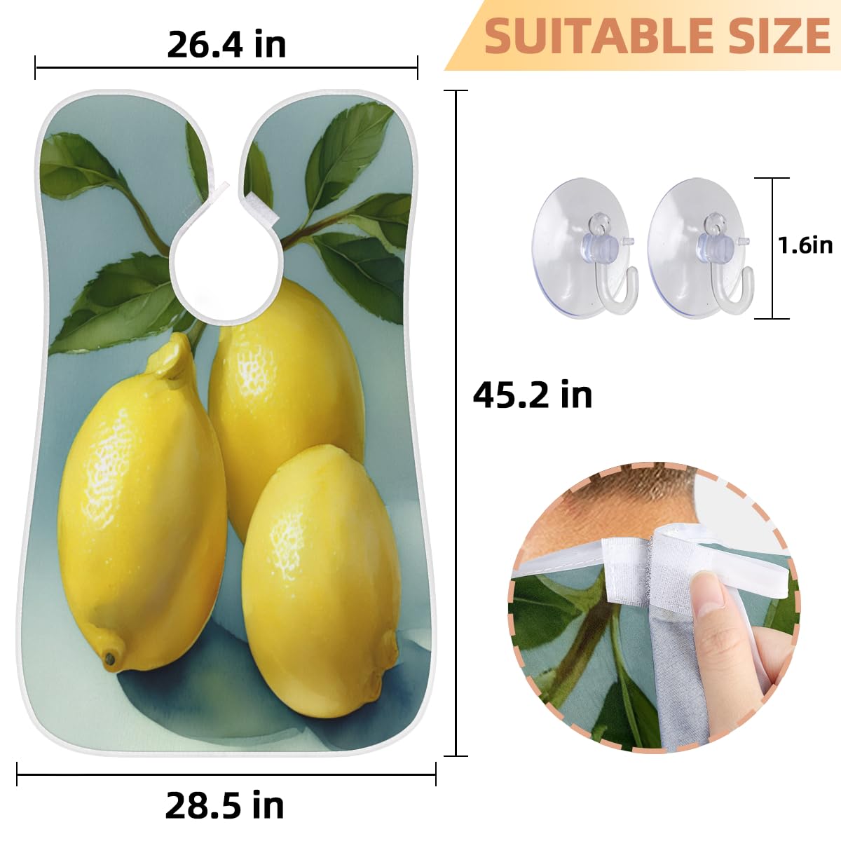 Men's Lemon Fruit Pattern Shaving Bib - Waterproof Beard Trimming Apron for Hair Dye & Makeup Artists - Sink Hair Catcher with Gift Box - Perfect for Barbershops, Home Grooming & Salon Styling