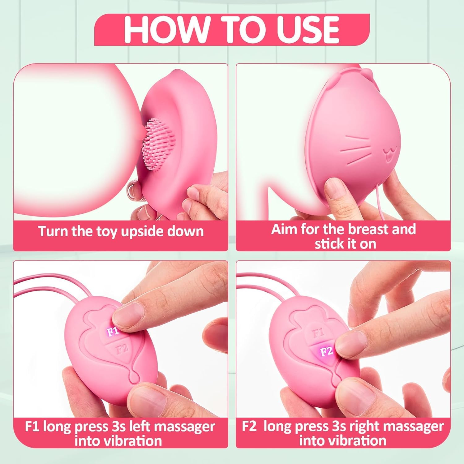 Breast Massager & Nipple Suckers - Women's Pleasure Toys for Sensual Relaxation & Couples Play - Perfect for Solo Use, Foreplay & Intimate Moments