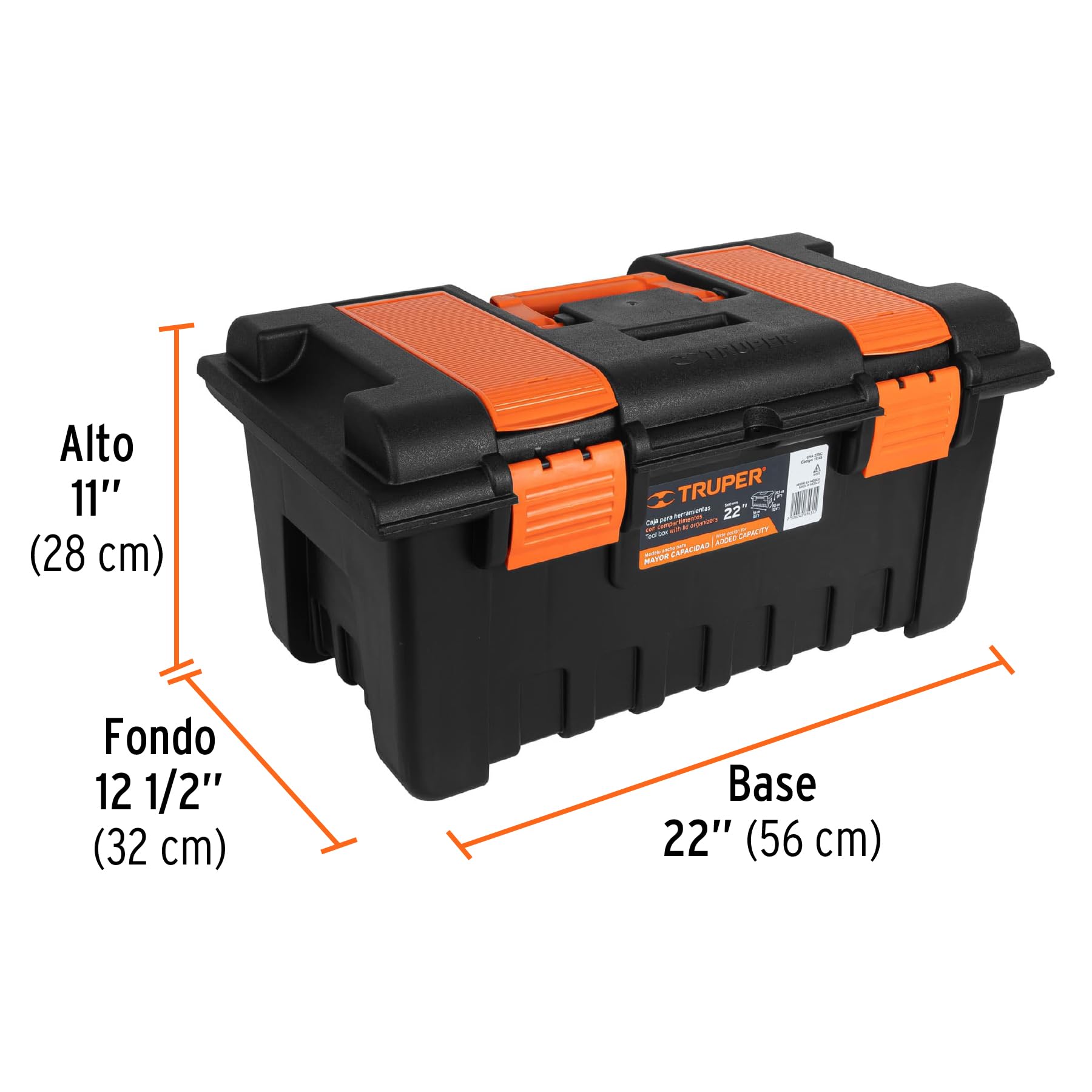 22 Compartment Orange Plastic Storage Box - Organize Small Parts, Crafts & Office Supplies | Durable & Stackable for Home, Garage & Workshop