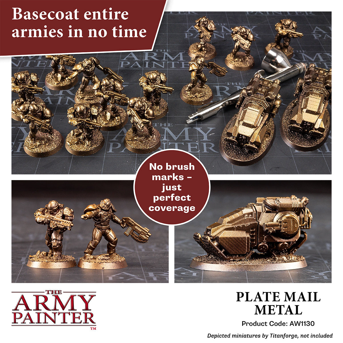 Warpaints Air Metallics: Plate Mail Metal Paint - High-Quality Metallic Acrylic Paint for Miniatures & Models - Perfect for Warhammer, D&D, and Tabletop Gaming