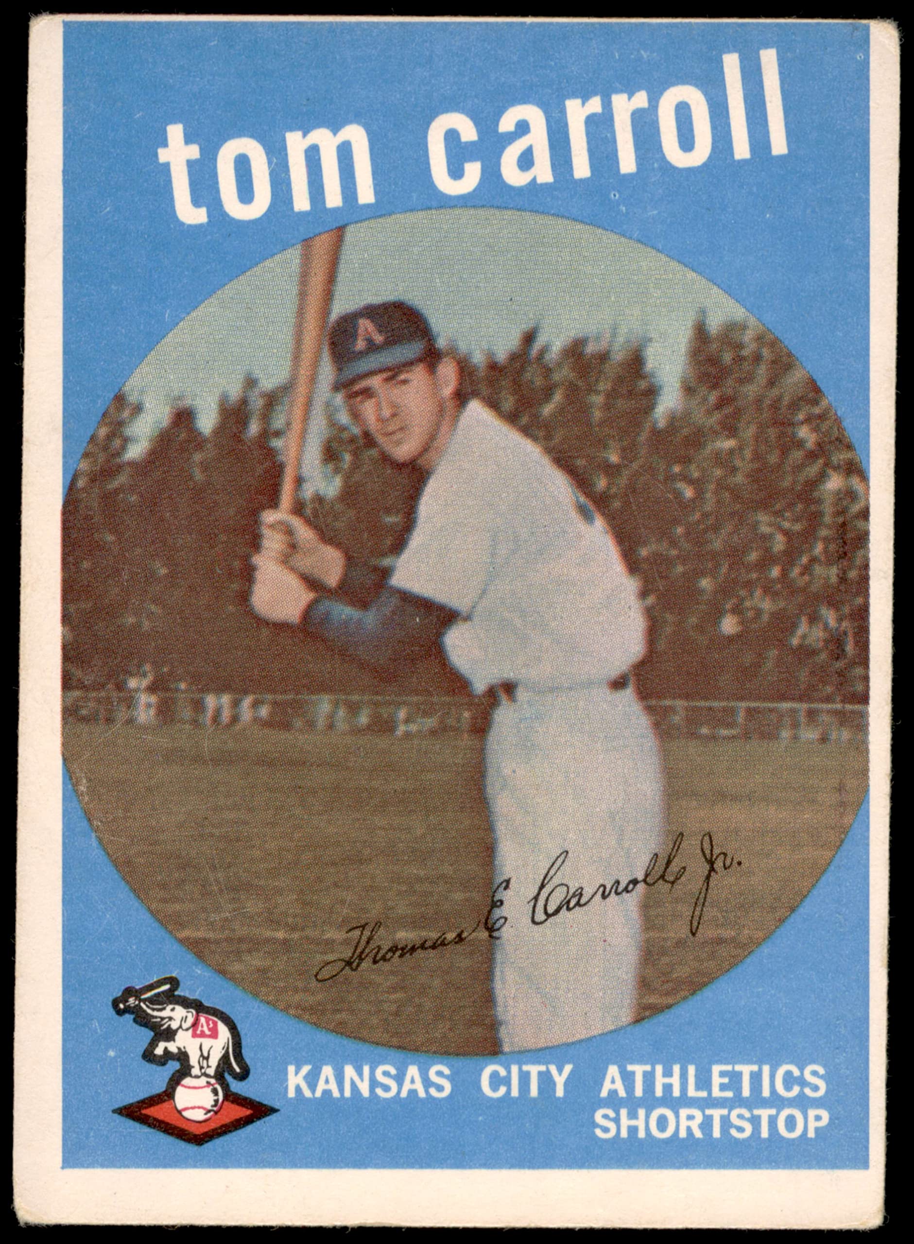 1959 Topps #513 Tom Carroll Kansas City Athletics Baseball Card - VG Condition - Perfect for Collectors, Vintage Sports Memorabilia & Baseball Fans