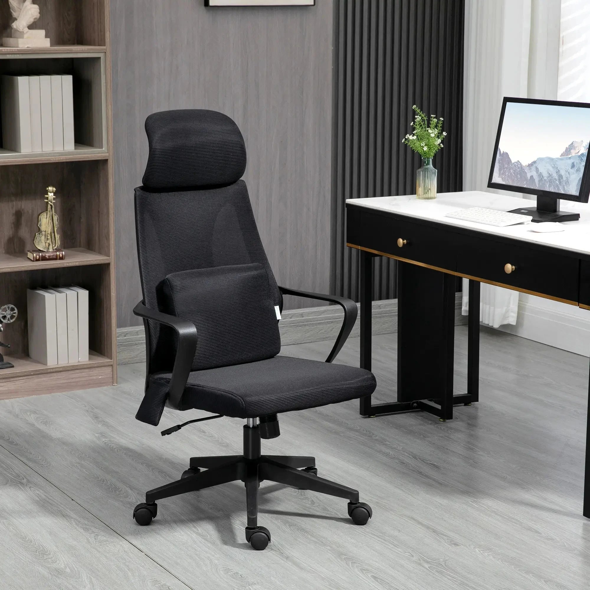 Premium High Back Ergonomic Executive Office Chair with Adjustable Lumbar Support & Massage Function - Perfect for Home Office, Gaming Setup, and Long Work Sessions