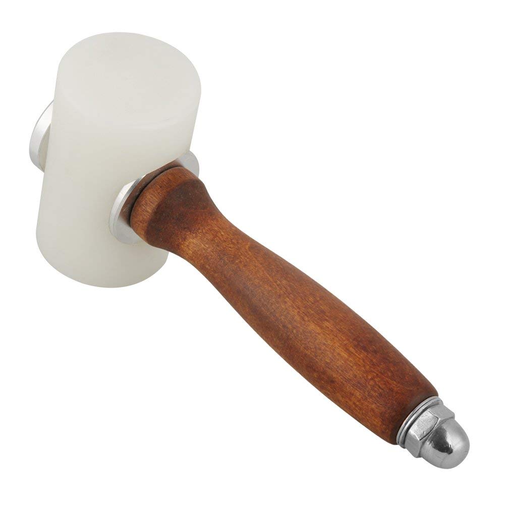 Premium Leather Carving Hammer Mallet - T-Shaped Wood Handle with Nylon Head for Leather Crafting, Stamping & DIY Projects | Perfect for Leatherworking, Bookbinding & Shoemaking