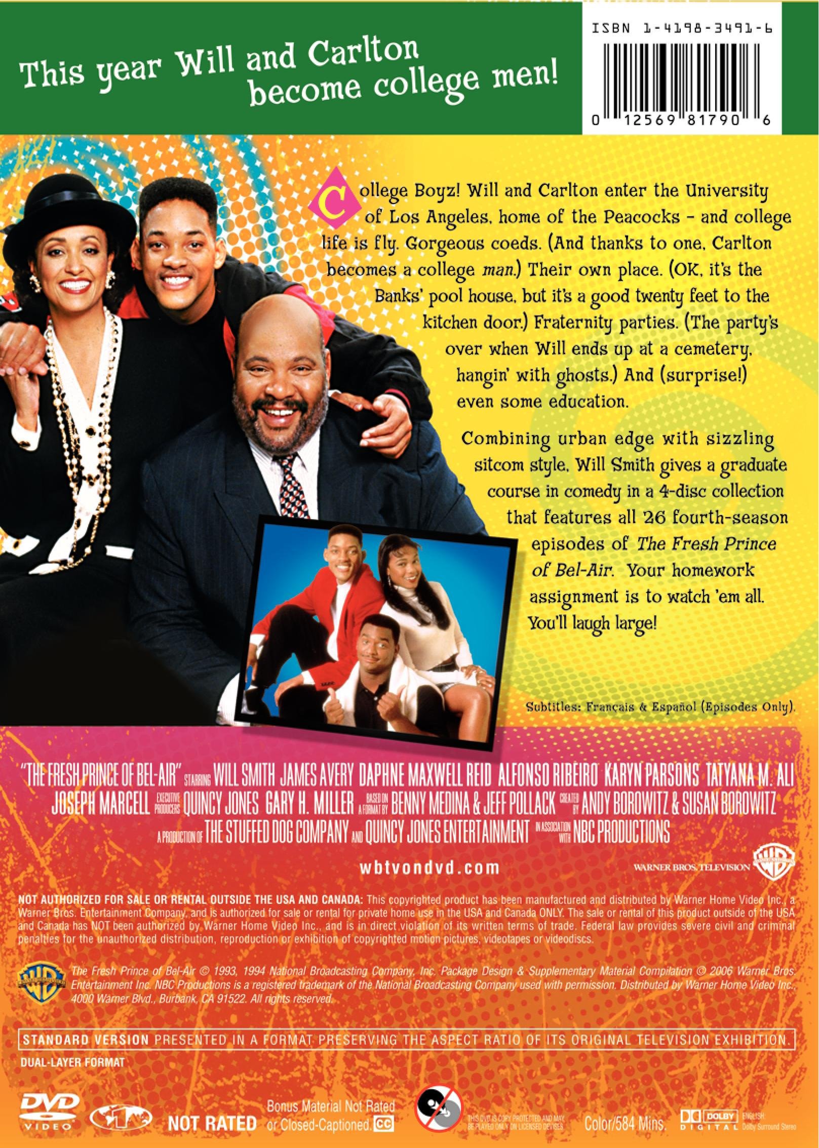 The Fresh Prince of Bel-Air Season 4 DVD - Classic 90s Comedy TV Show Collection - Perfect for Binge Watching & Nostalgic Entertainment