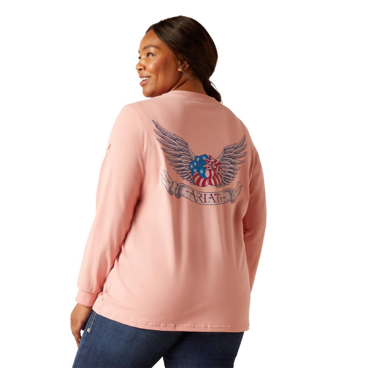 Ariat Women's FR American Rose Short Sleeve T-Shirt - Comfortable Cotton Work Shirt for Ranch, Farm & Outdoor Activities