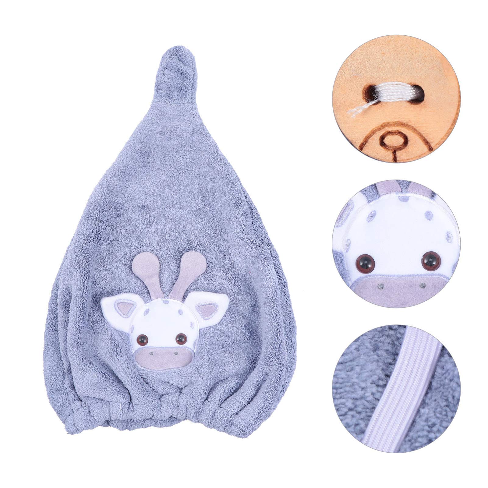 Beaupretty Microfiber Hair Towel Wrap - Super Absorbent Quick Dry Hair Turban for Women & Girls, Soft Hair Drying Cap for Shower, Bath & Salon Use (Grey)