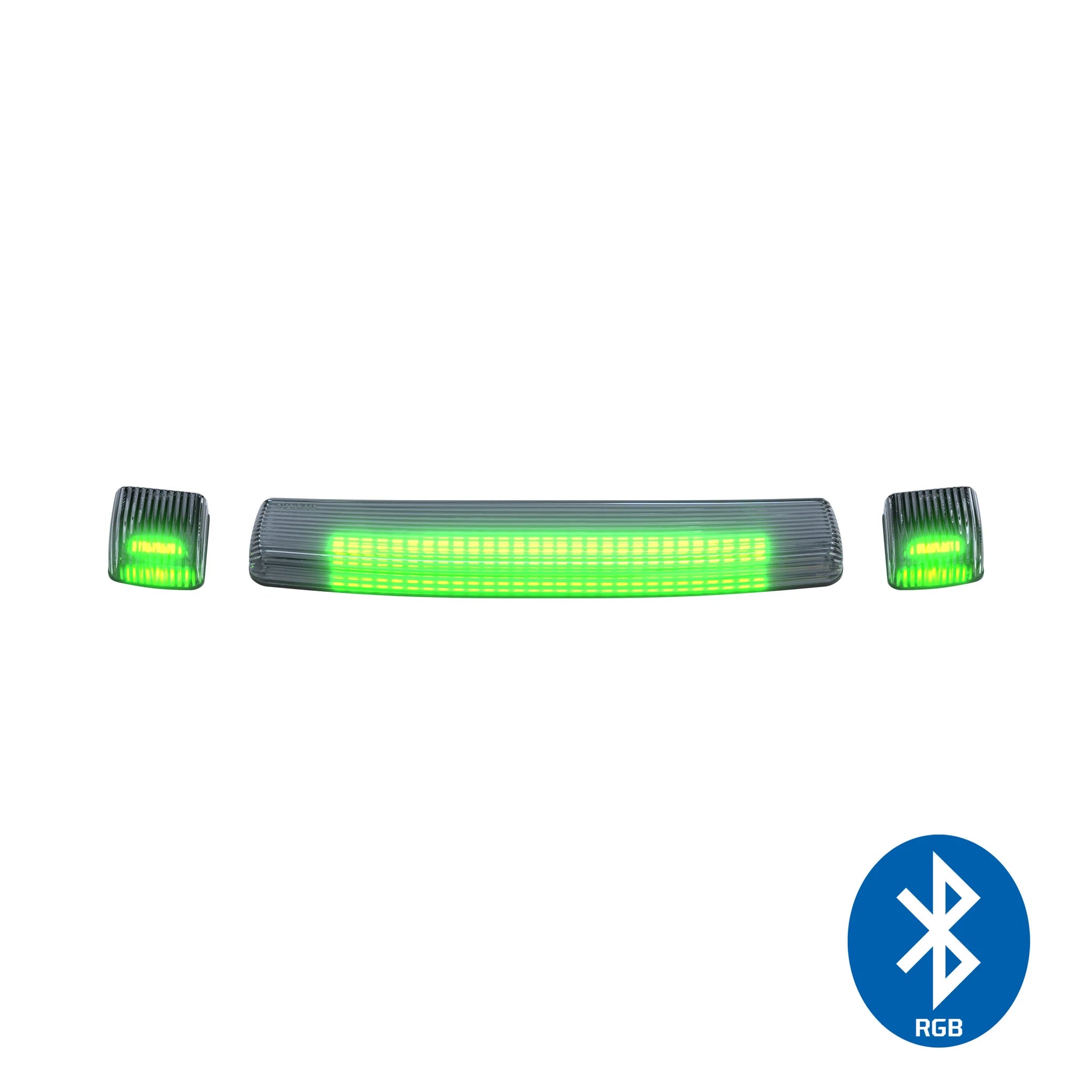 GMC & Chevy 15-19 (3rd Gen) Heavy Duty Clear Cab Roof Light Lens with RGB High Power LEDs - 3 Piece Set for Off-Road Trucks & Emergency Vehicles - Perfect for Night Driving & Work Site Visibility